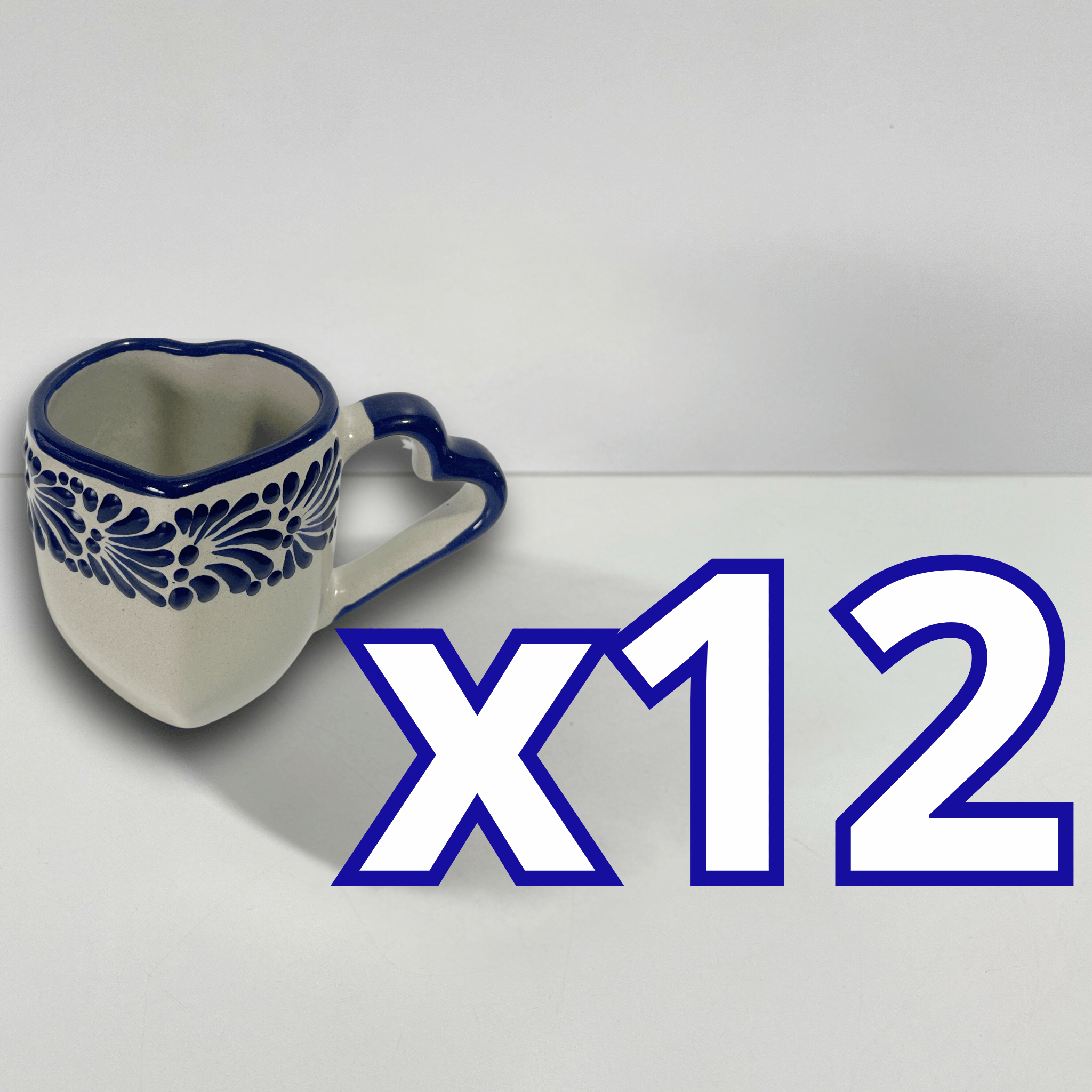 PAQUETE TAZAS CORAZON CON ASA DE CORAZON FONDO TRADICIONAL CENEFA MIK AZUL COBALTO