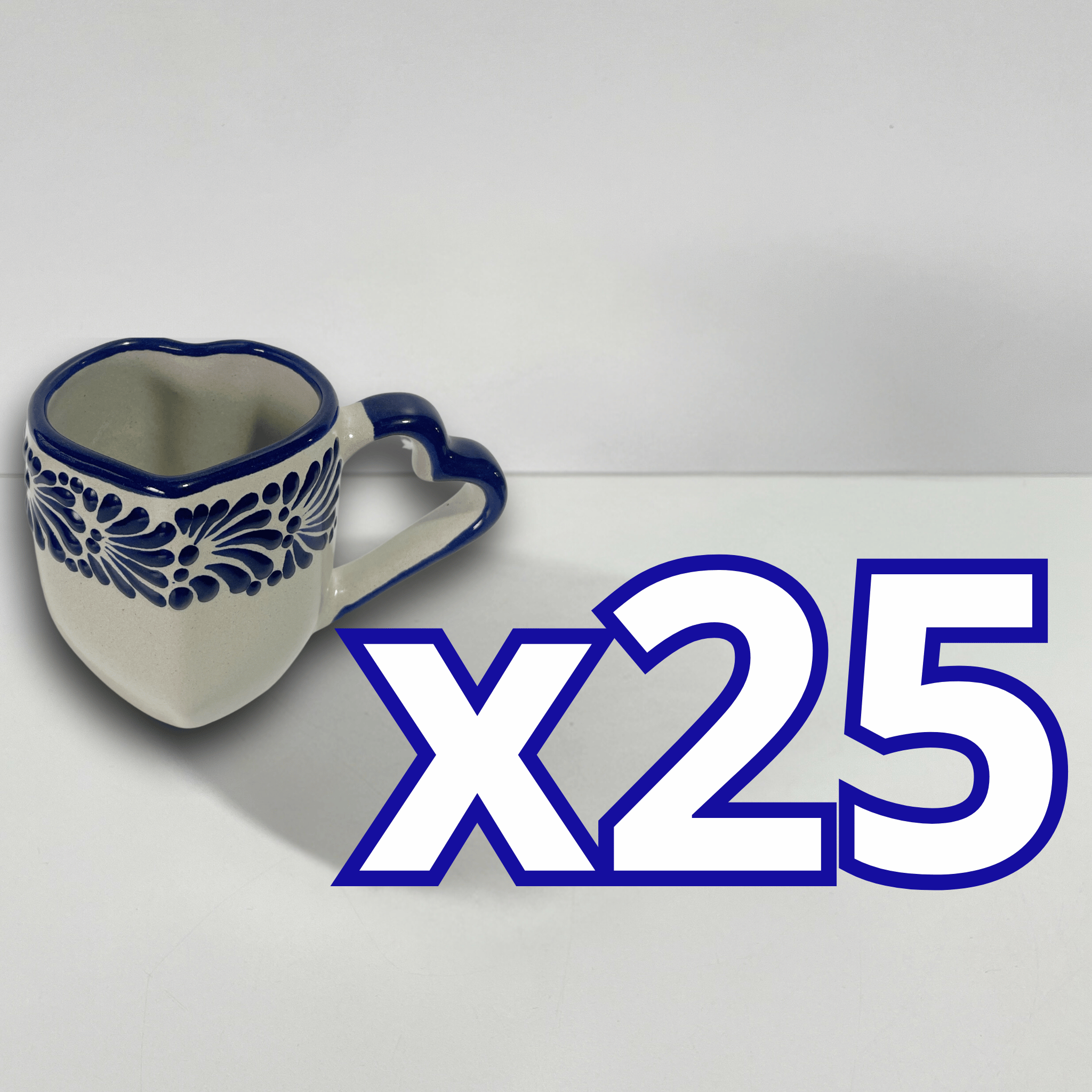 PAQUETE TAZAS CORAZON CON ASA DE CORAZON FONDO TRADICIONAL CENEFA MIK AZUL COBALTO