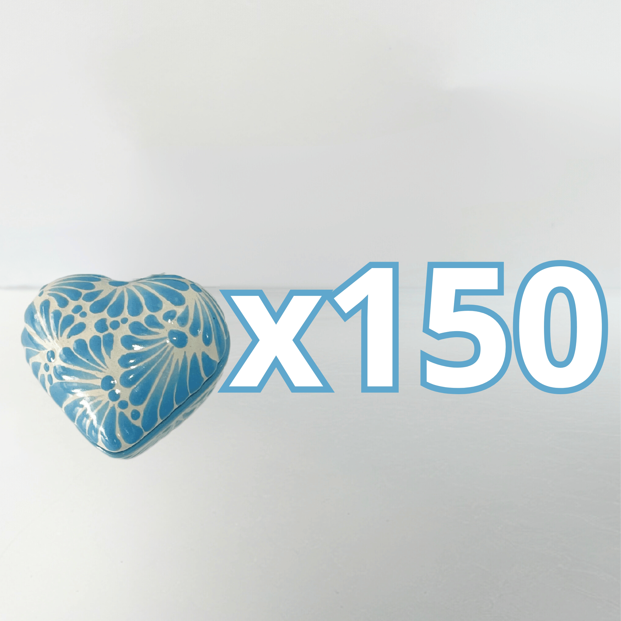 PAQUETE ALHAJERO CHICO FORMA DE CORAZON NO PERSONALIZADO FONDO TRADICIONAL MIK AZUL TURQUESA