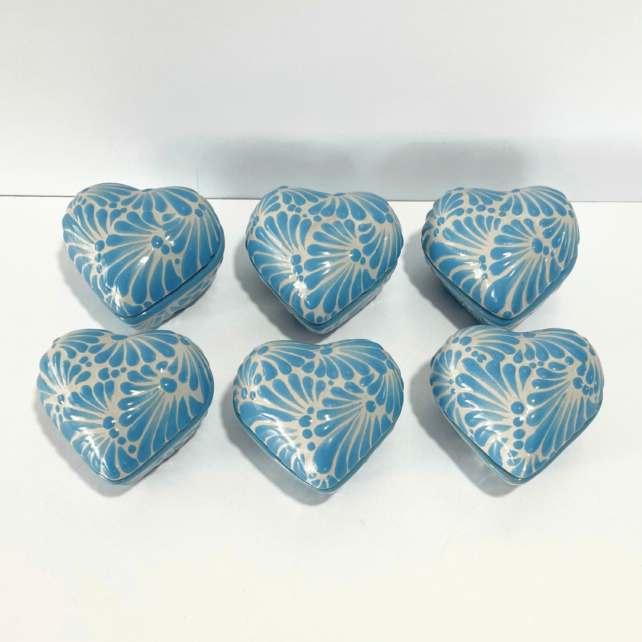 PAQUETE ALHAJERO CHICO FORMA DE CORAZON NO PERSONALIZADO FONDO TRADICIONAL MIK AZUL TURQUESA