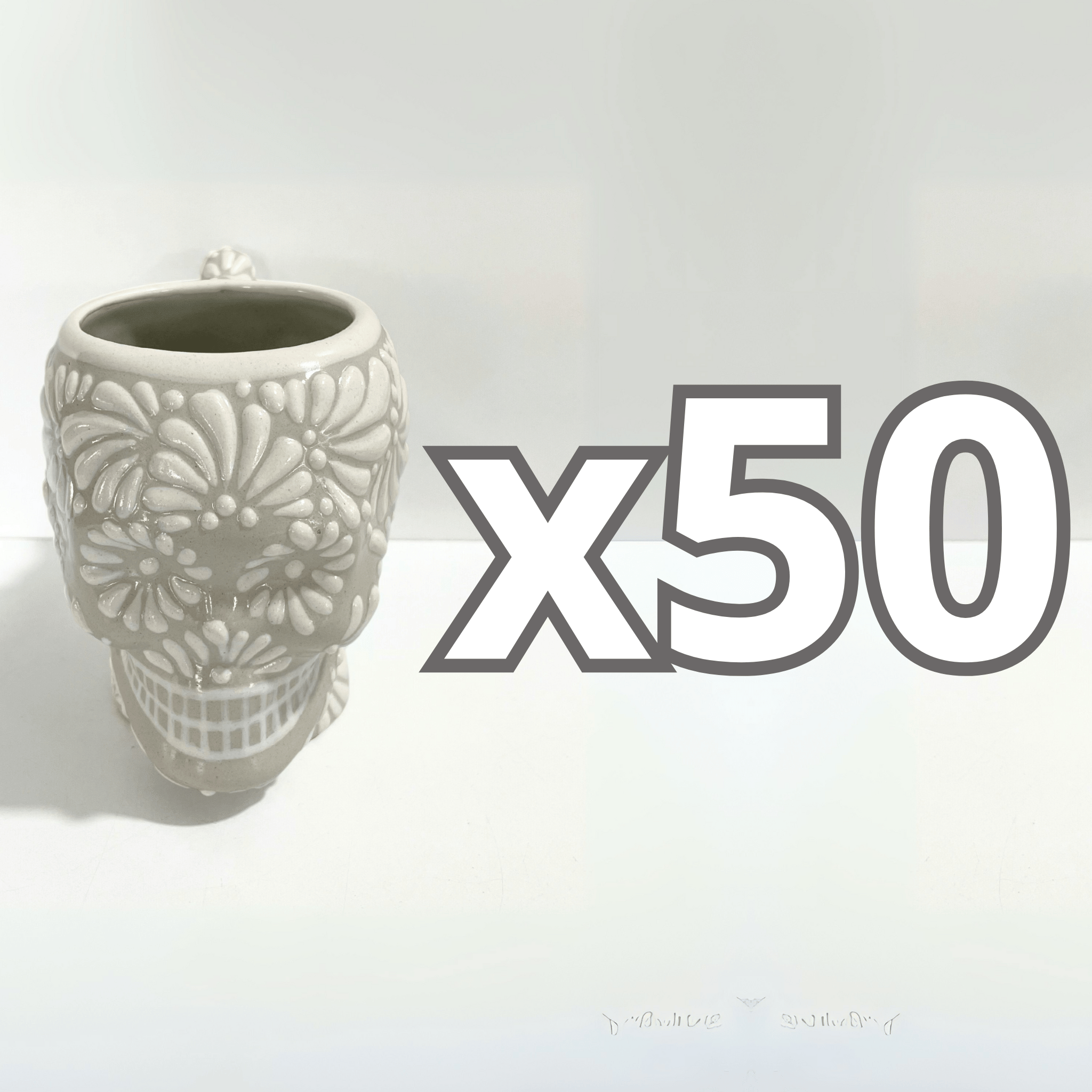 TAZA FORMA DE CRANEO FONDO TRADICIONAL MIK BLANCO