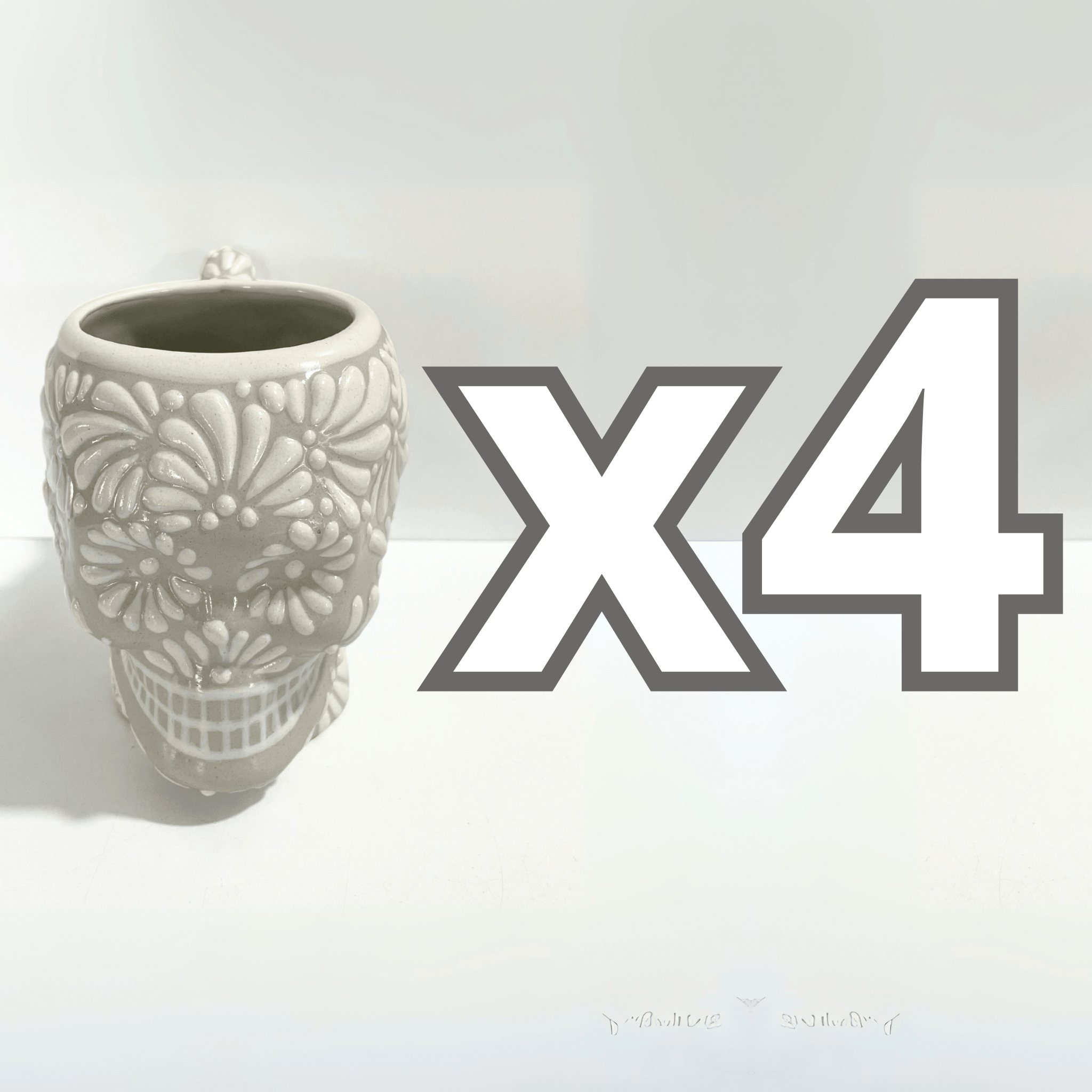 TAZA FORMA DE CRANEO FONDO TRADICIONAL MIK BLANCO