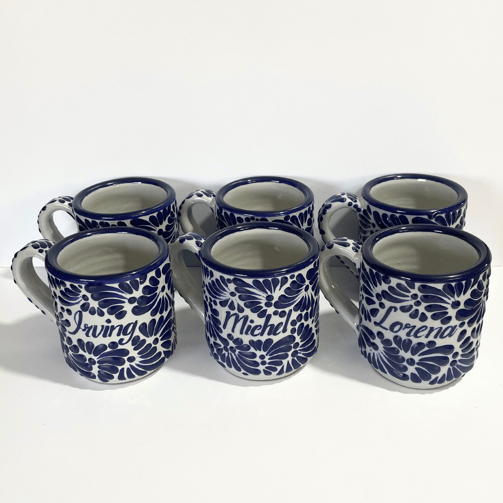 PAQUETE TAZA RECTA ESTANDAR PERSONALIZADA FONDO TRADICIONAL MIK AZUL COBALTO NOMBRES