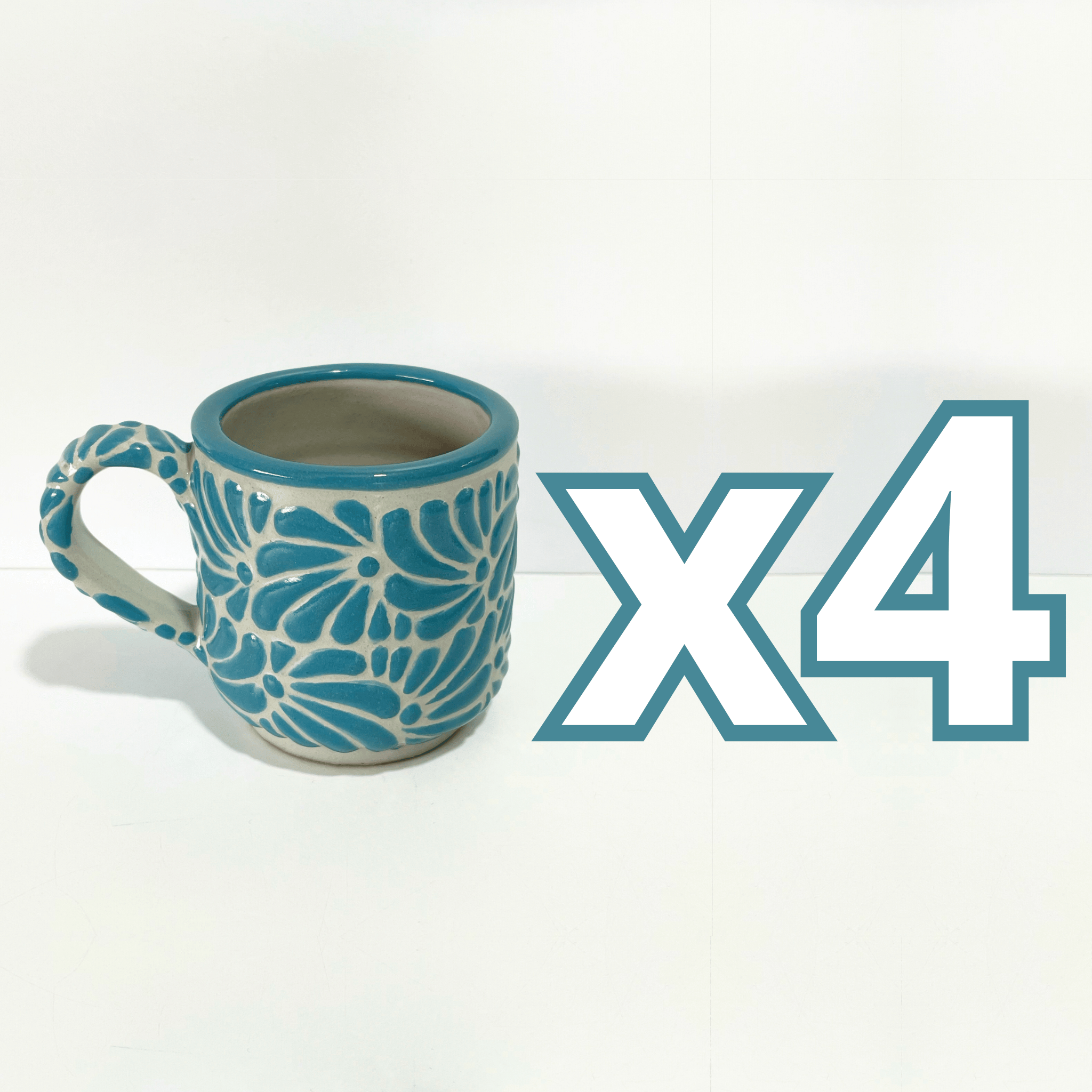 TAZA RECTA 8 CM FONDO TRADICIONAL MIK VERDE TURQUESA