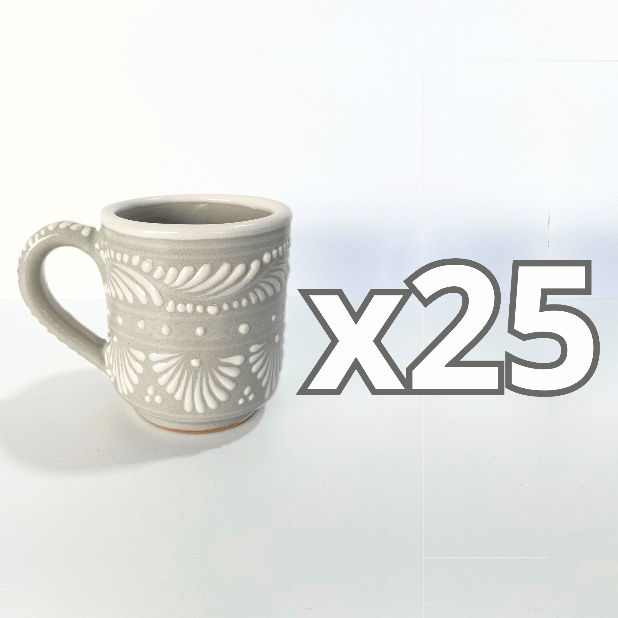 TAZA RECTA ESTANDAR FONDO TRADICIONAL CENEFA BLANCO