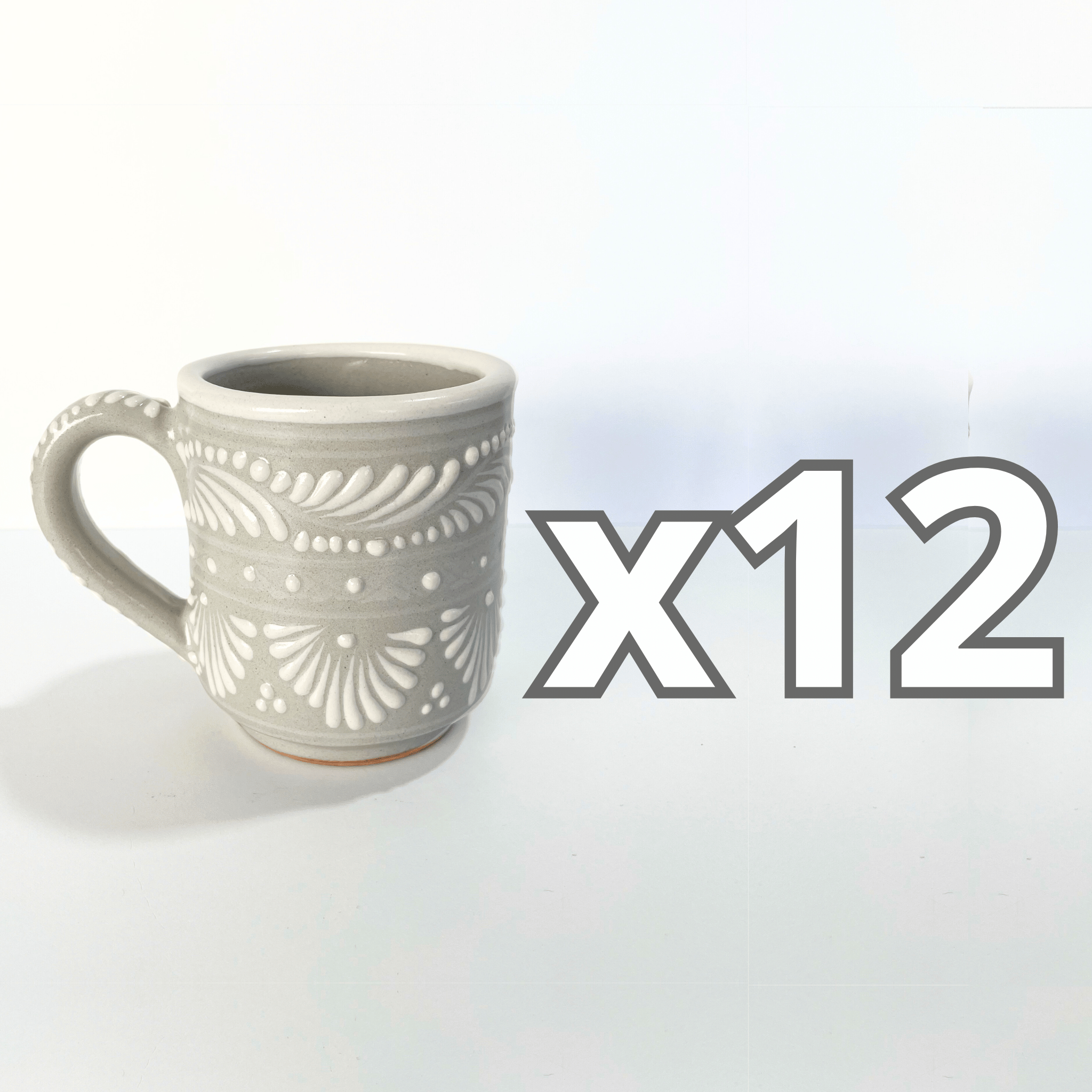 TAZA RECTA ESTANDAR FONDO TRADICIONAL CENEFA BLANCO