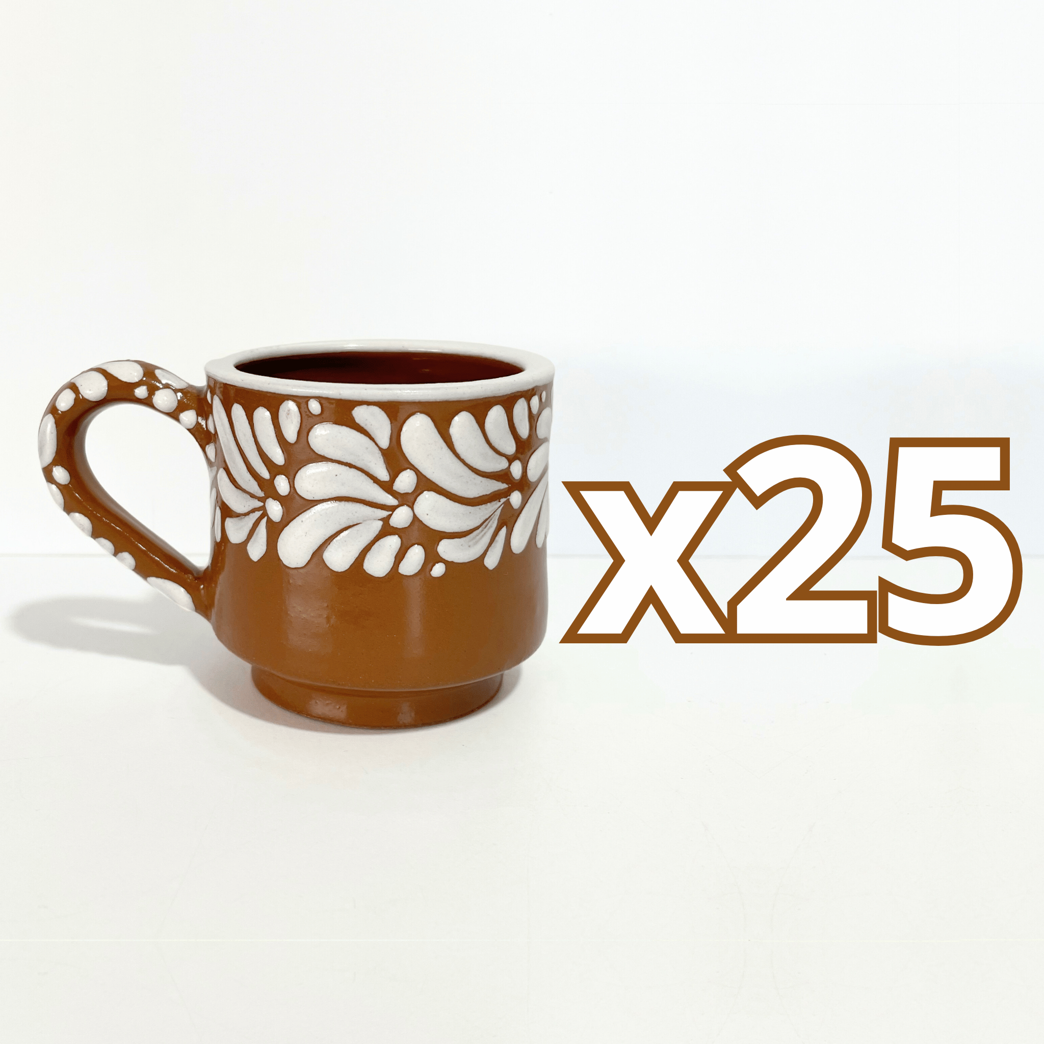 TAZA RECTA 8 CM FONDO CAFE MIK CENEFA BLANCO