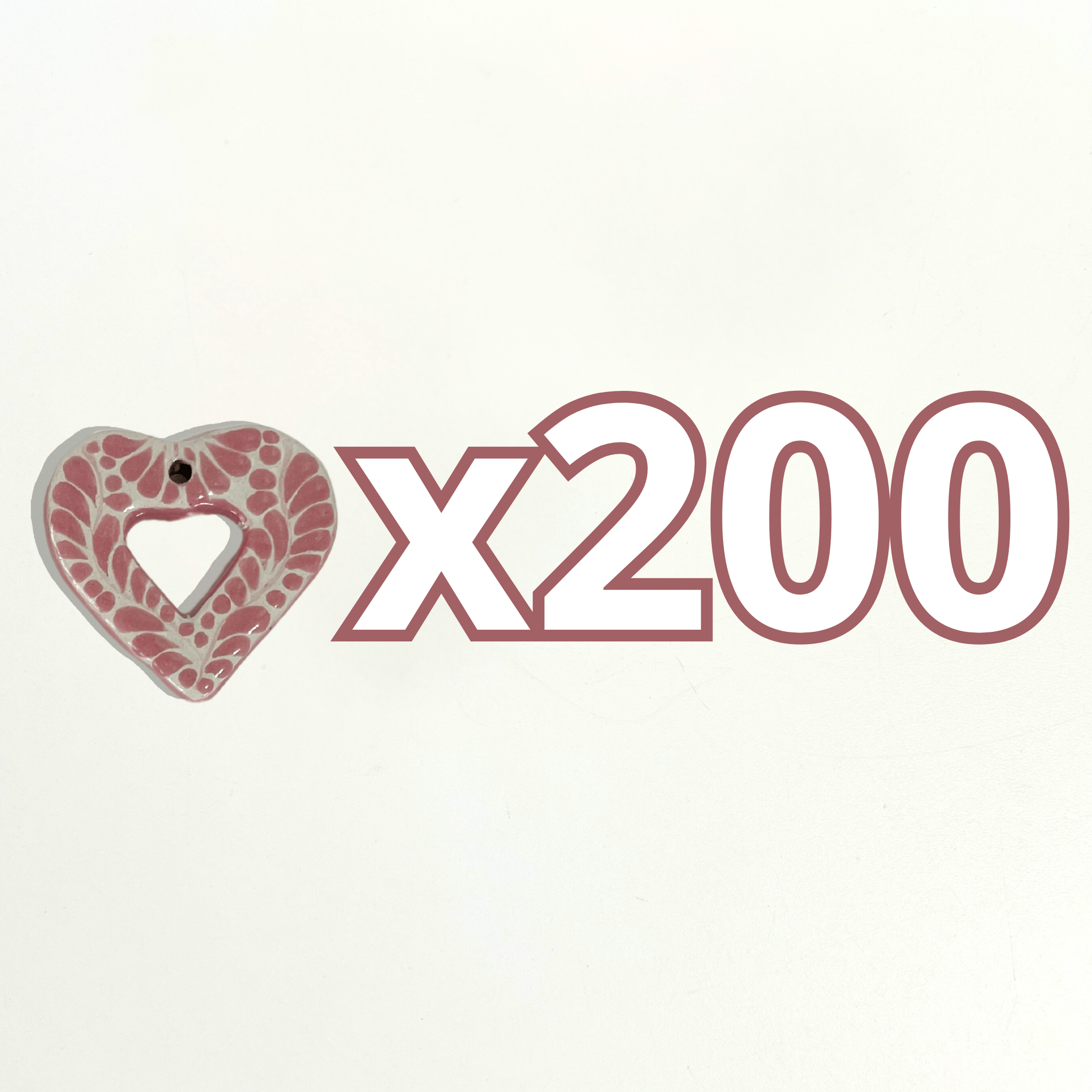 CORAZON PLANO CORTE INTERNO 4.5 CM FONDO TRADICIONAL DECORADO ROSA