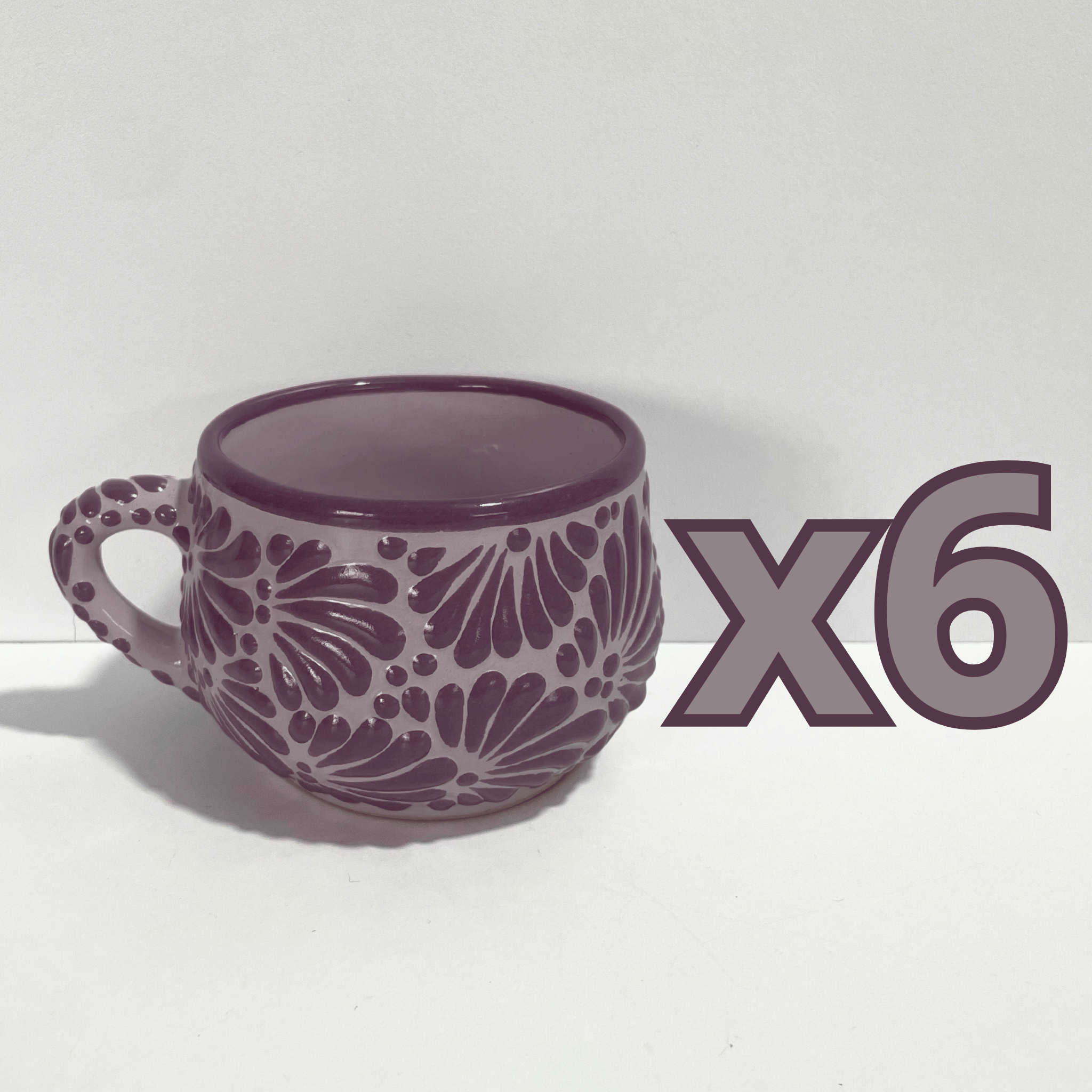 TAZA CHOCOLATERA MEDIANA FONDO LILA MIK MORADO.