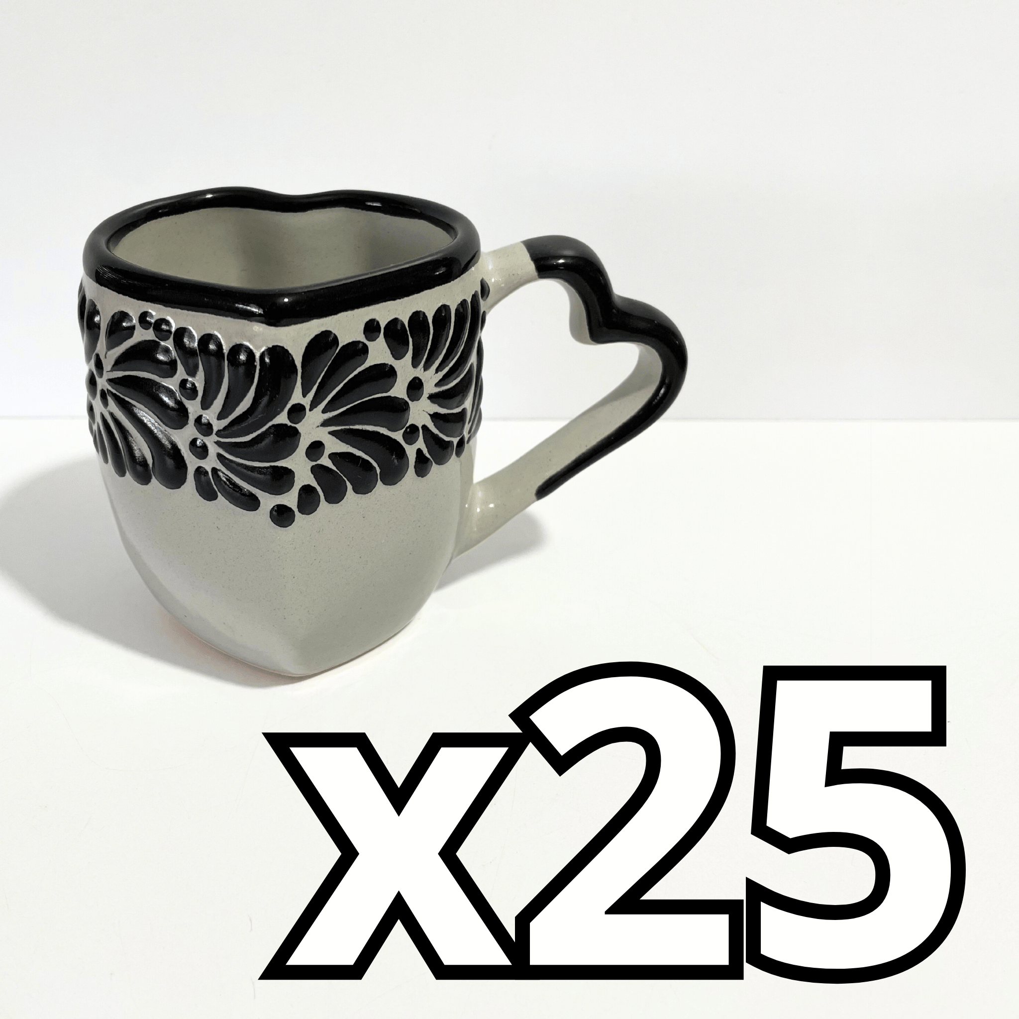 TAZA CORAZON CON ASA DE CORAZON FONDO TRADICIONAL MIK CENEFA NEGRO