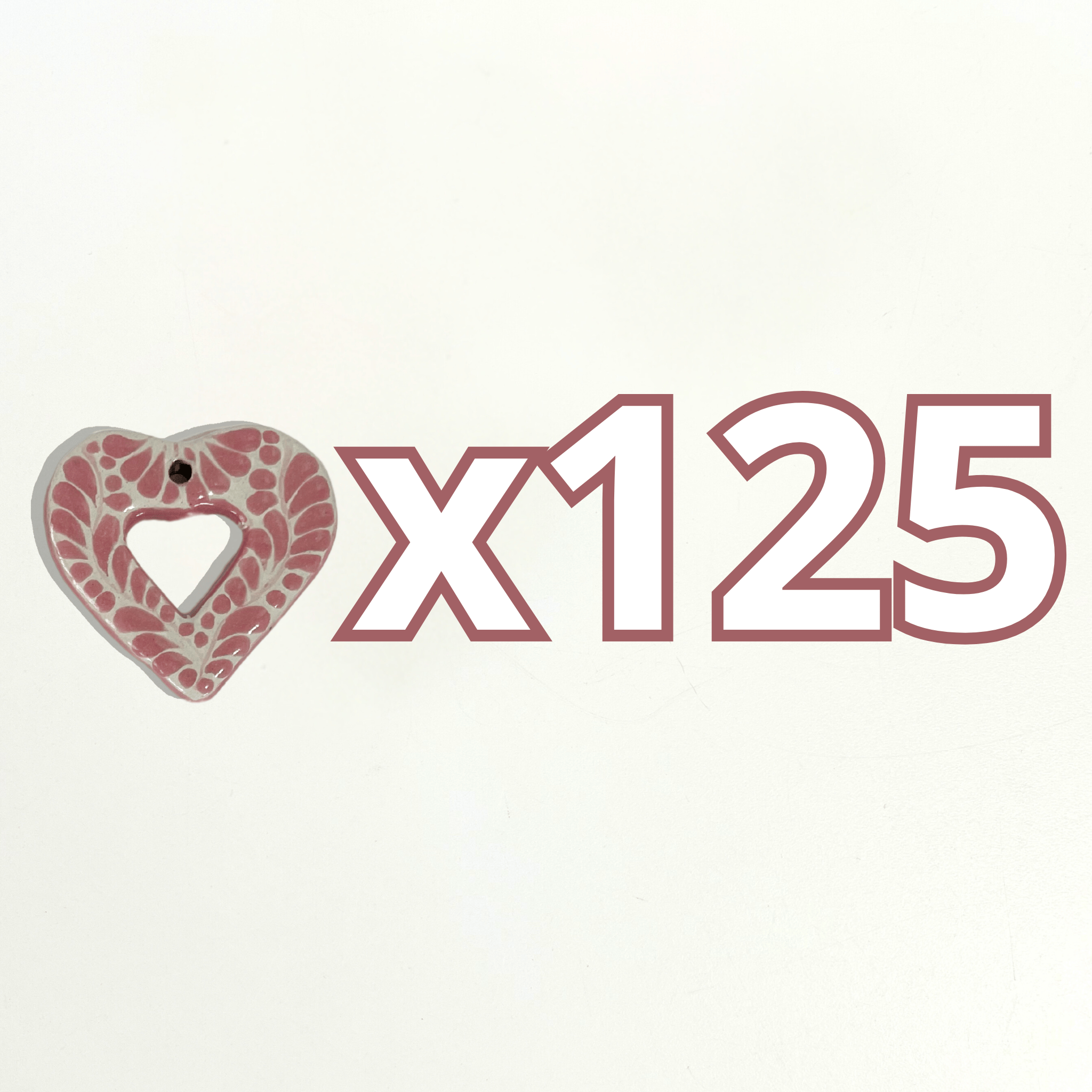 CORAZON PLANO CORTE INTERNO 4.5 CM FONDO TRADICIONAL DECORADO ROSA