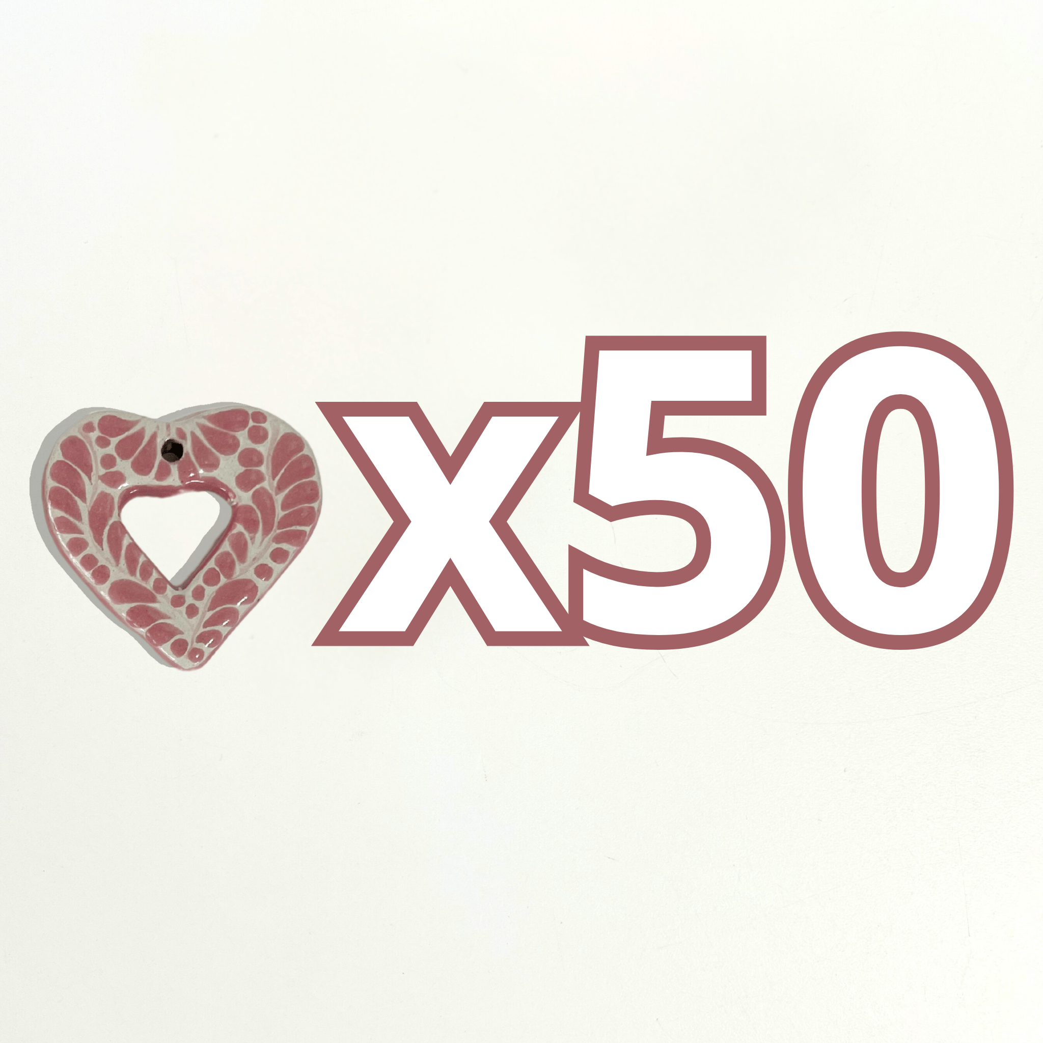 CORAZON PLANO CORTE INTERNO 4.5 CM FONDO TRADICIONAL DECORADO ROSA