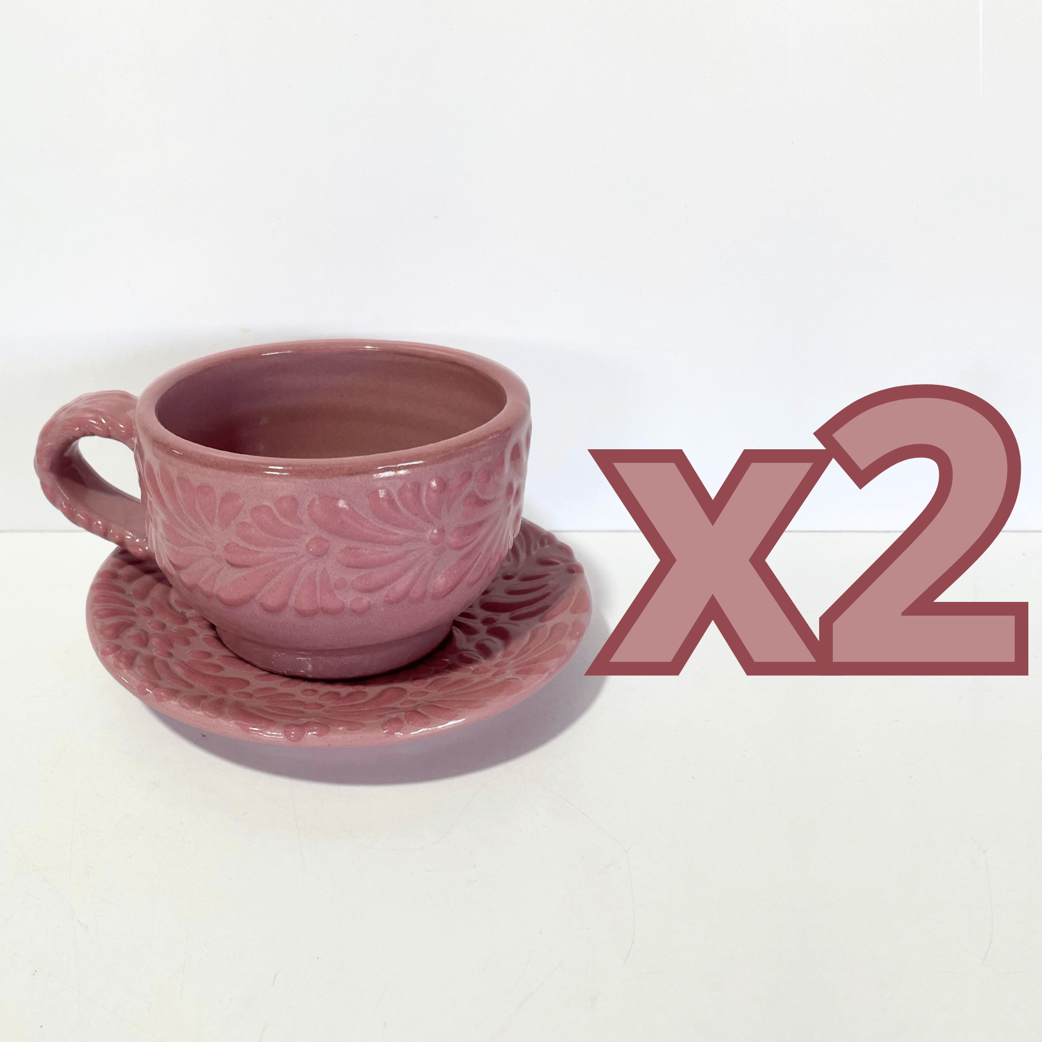 SET TAZA 300 ML Y PLATO FONDO ROSA CENEFA MIK ROSA