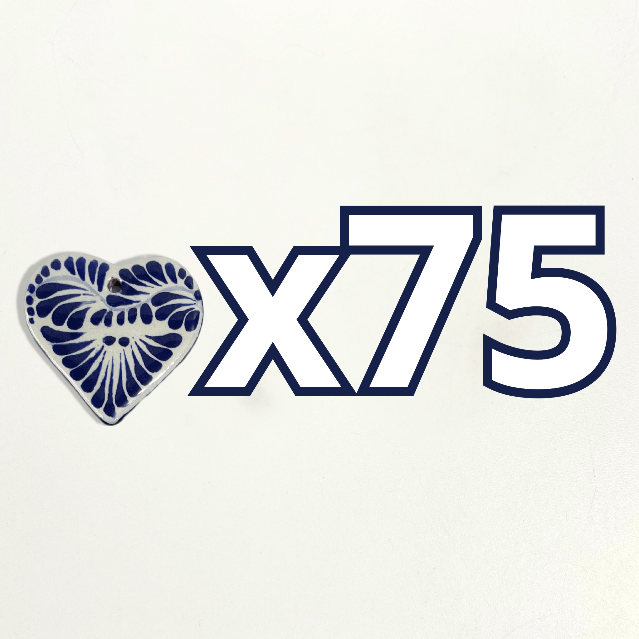 CORAZON PLANO CERRADO 4.5 CM FONDO TRADICIONAL DECORADO AZUL COBALTO