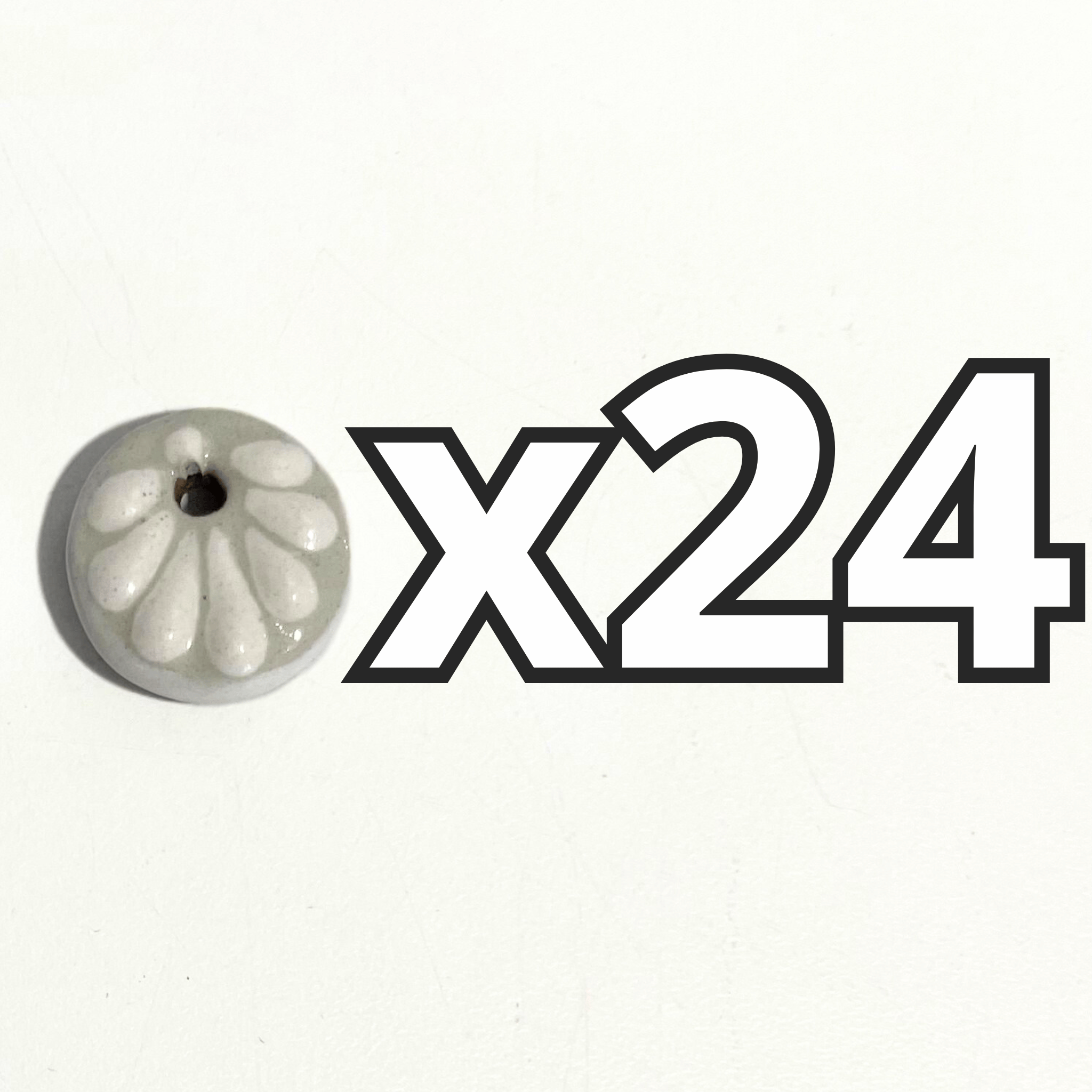 CIRCULO "# 4" 2.4 CM FONDO TRADICIONAL DECORADO BLANCO