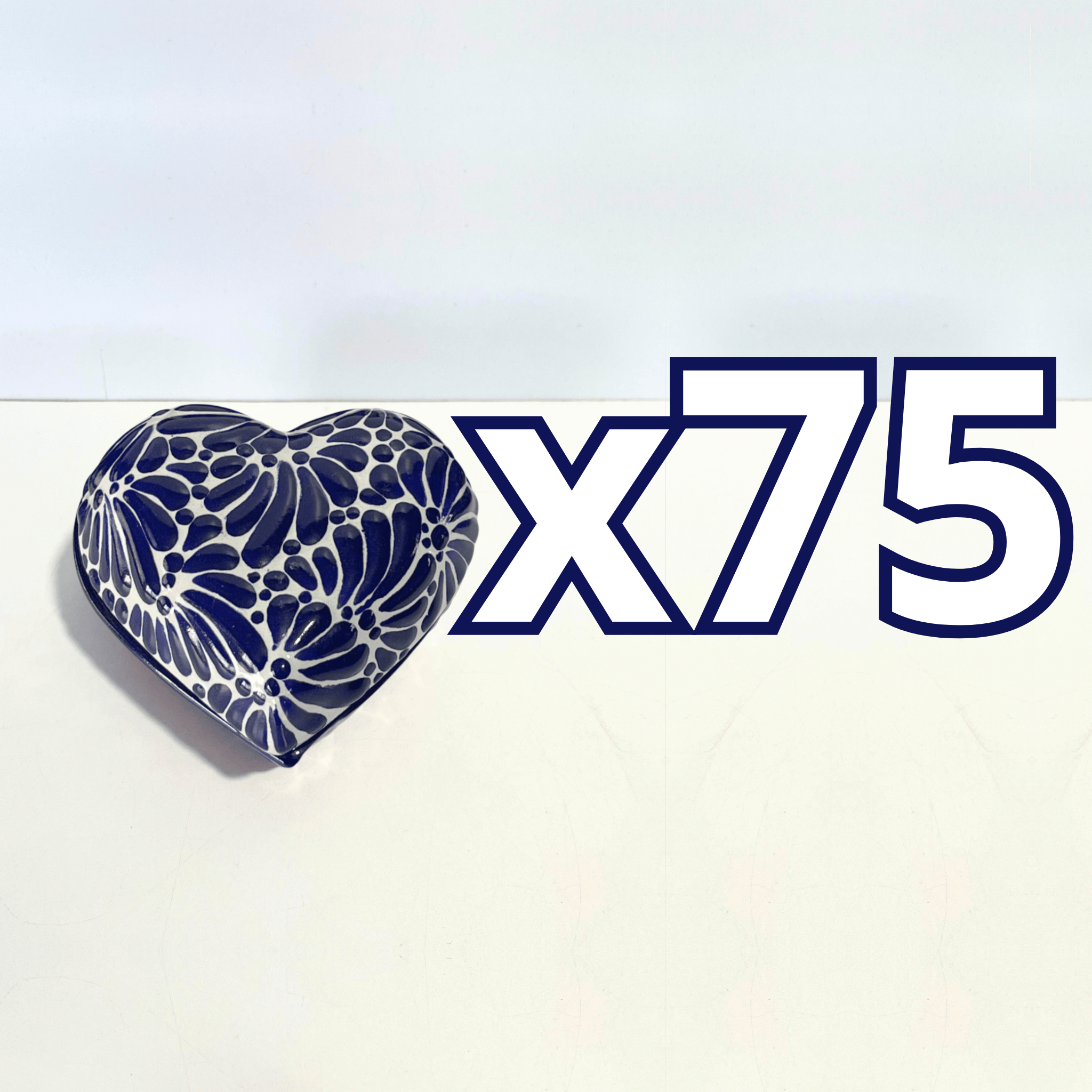 ALHAJERO GRANDE FORMA DE CORAZON FONDO TRADICIONAL MIK AZUL COBALTO