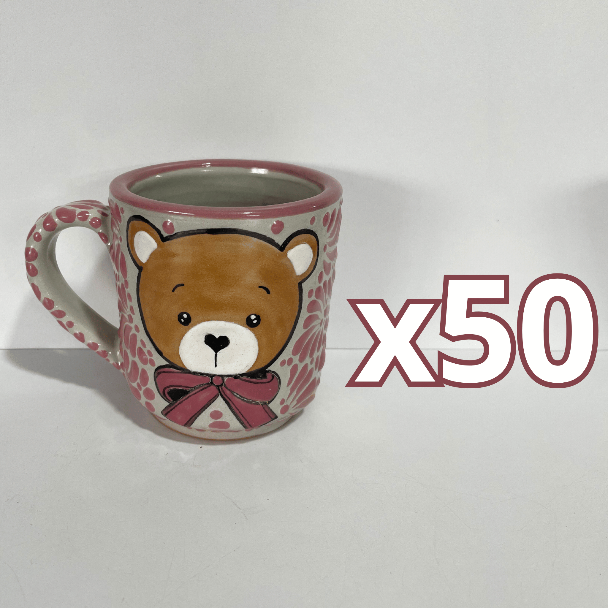 TAZA RECTA ESTANDAR FONDO TRADICIONAL MIK ROSA OSITO MOÑO