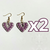 ARETES CORAZON PLANO CERRADO FONDO TRADICIONAL DECORADO MORADO