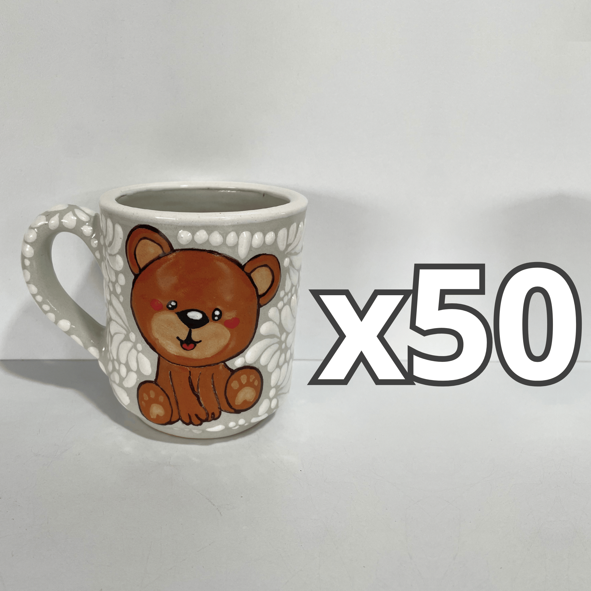 TAZA RECTA ESTANDAR FONDO TRADICIONAL MIK BLANCO OSITO COMPLETO