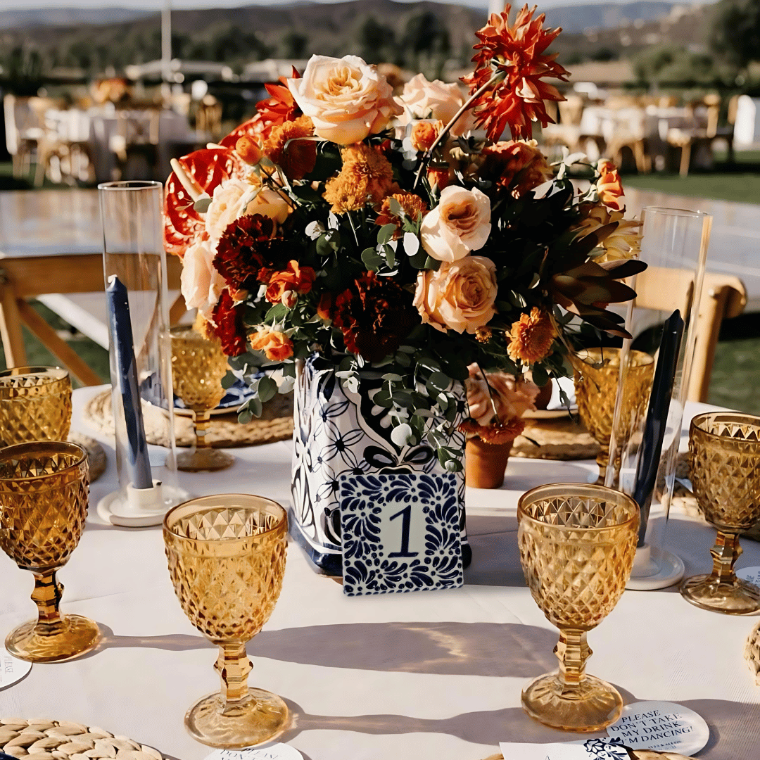 MOSAICOS NUMEROS PARA MESA 10 CM FONDO TRADICIONAL MIK CENEFA AZUL COBALTO