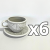 SET TAZA 300 ML Y PLATO FONDO TRADICIONAL CENEFA BLANCO