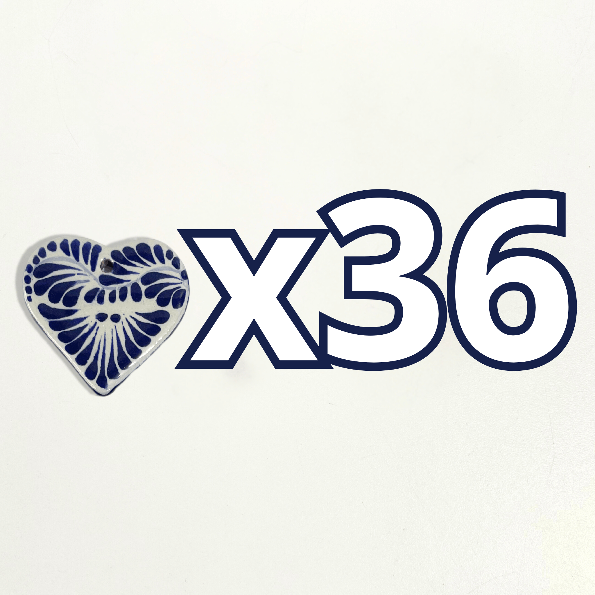 CORAZON PLANO CERRADO 4.5 CM FONDO TRADICIONAL DECORADO AZUL COBALTO