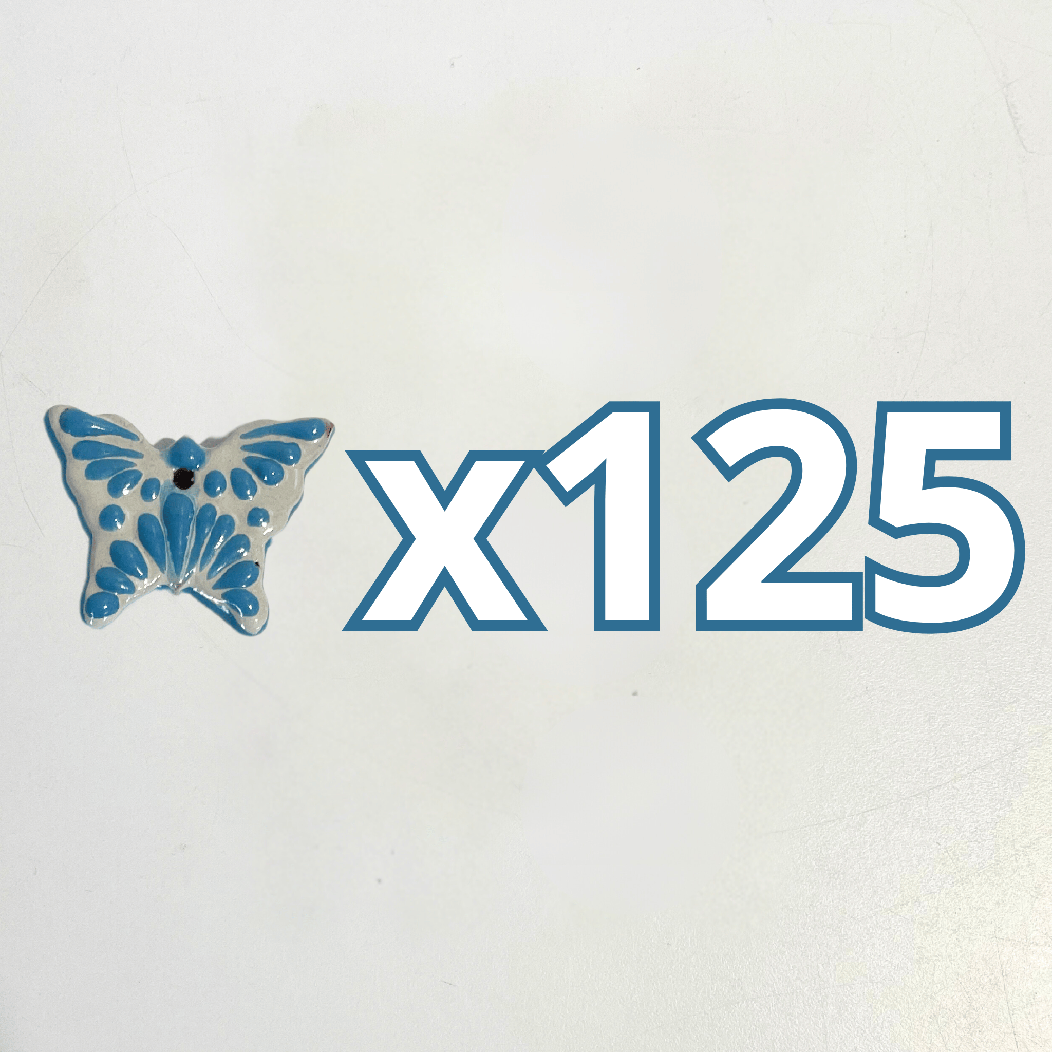 MARIPOSA 4.2 CM FONDO TRADICIONAL DECORADO AZUL TURQUESA