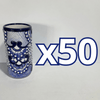 VASOS PARA JARRA DECORADO FLORES AZUL COBALTO