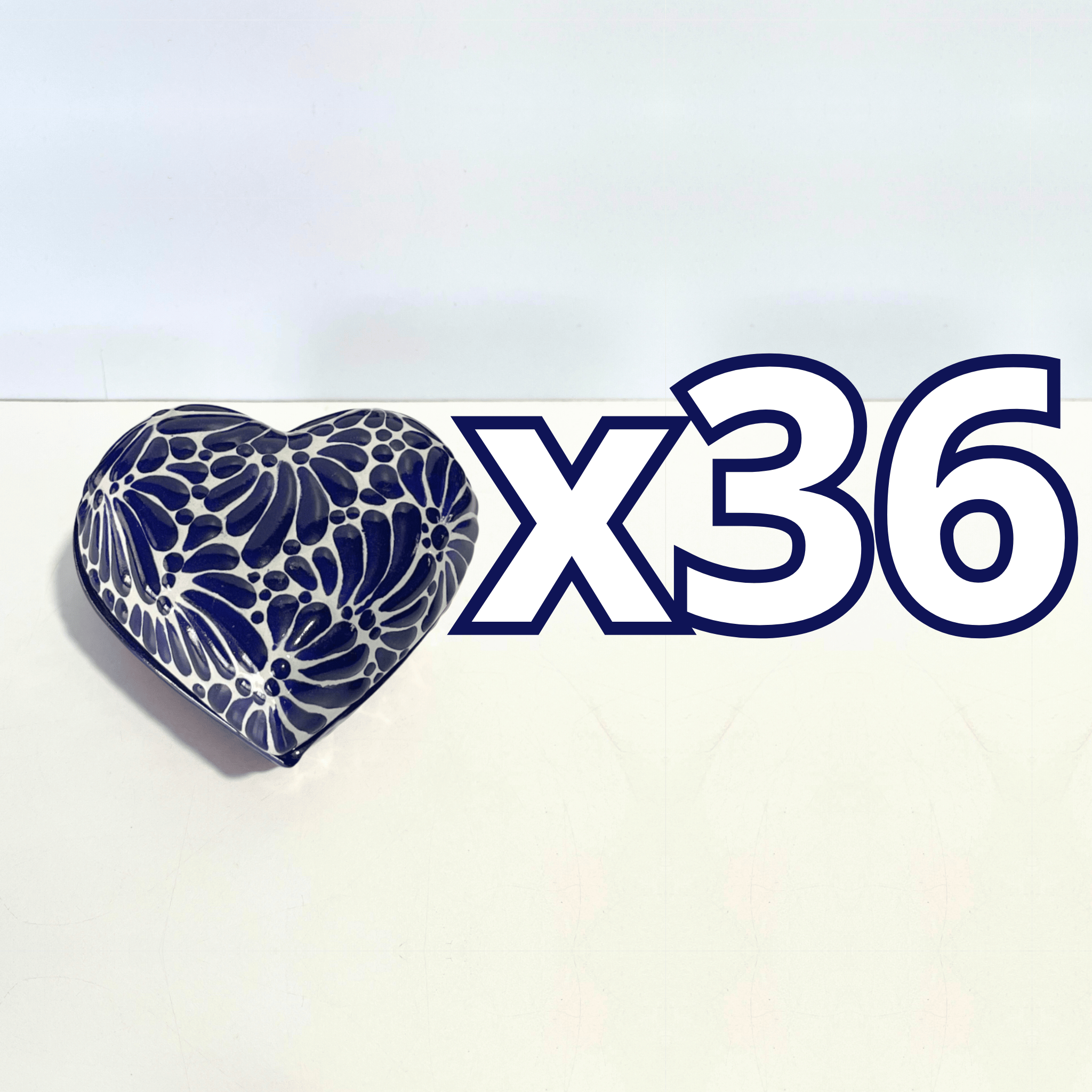 ALHAJERO GRANDE FORMA DE CORAZON FONDO TRADICIONAL MIK AZUL COBALTO