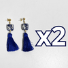 ARETES BORLON CUADRO PLANO FONDO TRADICIONAL DECORADO AZUL COBALTO