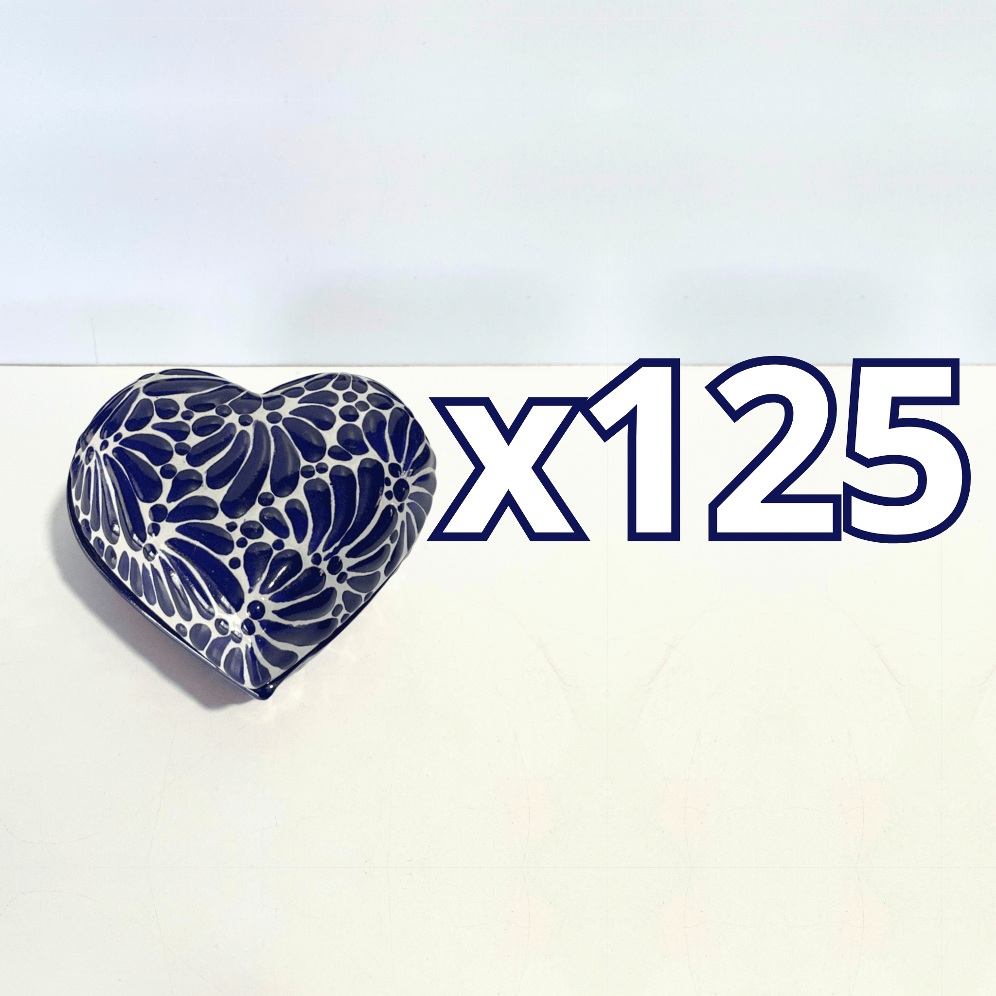 ALHAJERO GRANDE FORMA DE CORAZON FONDO TRADICIONAL MIK AZUL COBALTO