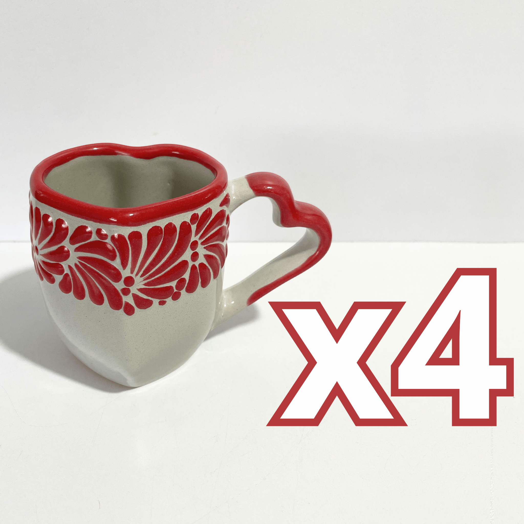 TAZA CORAZON CON ASA DE CORAZON FONDO TRADICIONAL MIK CENEFA ROJO