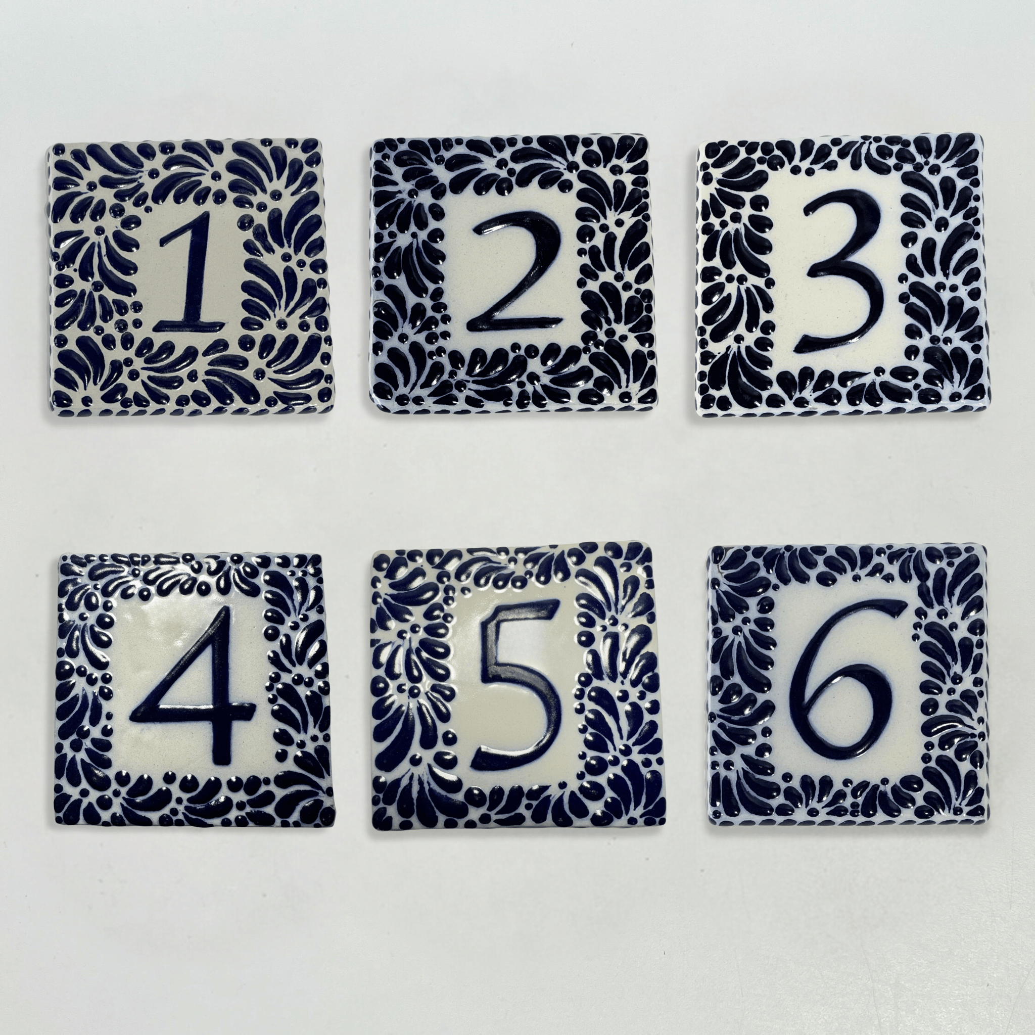 MOSAICOS NUMEROS PARA MESA 10 CM FONDO TRADICIONAL MIK CENEFA AZUL COBALTO