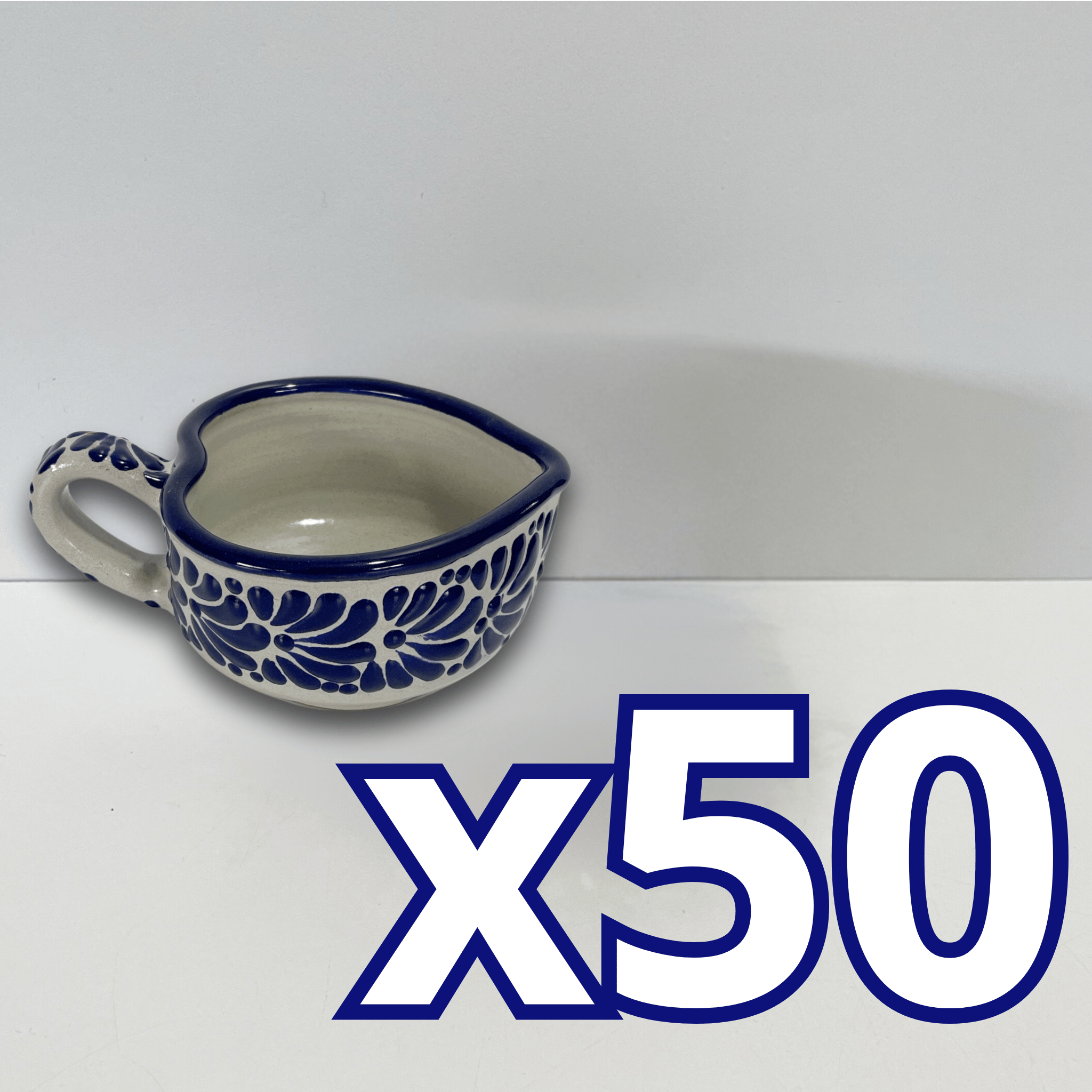 PAQUETE TAZA DE TÉ CORAZON FONDO TRADICIONAL MIK CENEFA AZUL COBALTO