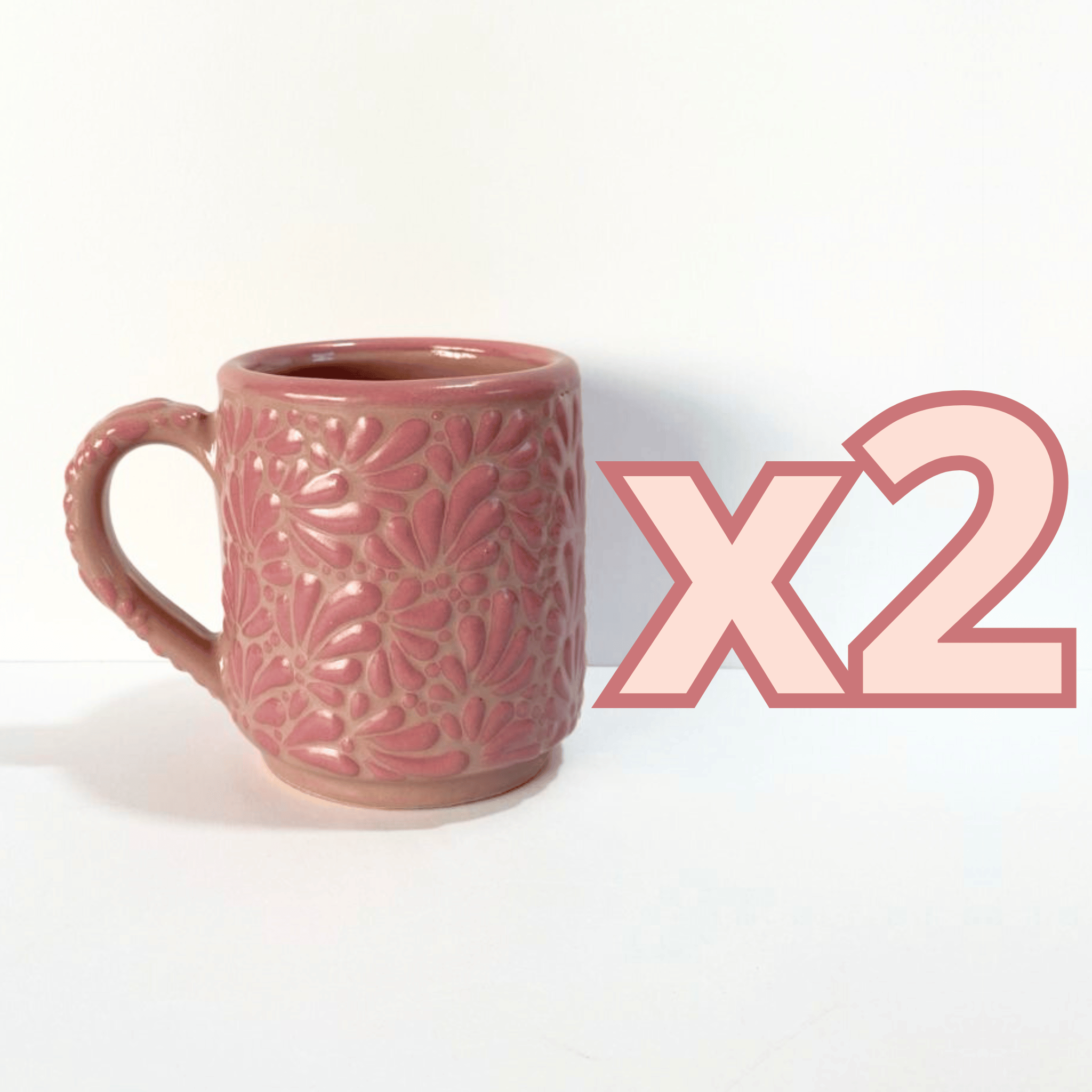 TAZA RECTA ESTANTAR FONDO ROSA DECORADO ROSA MIK