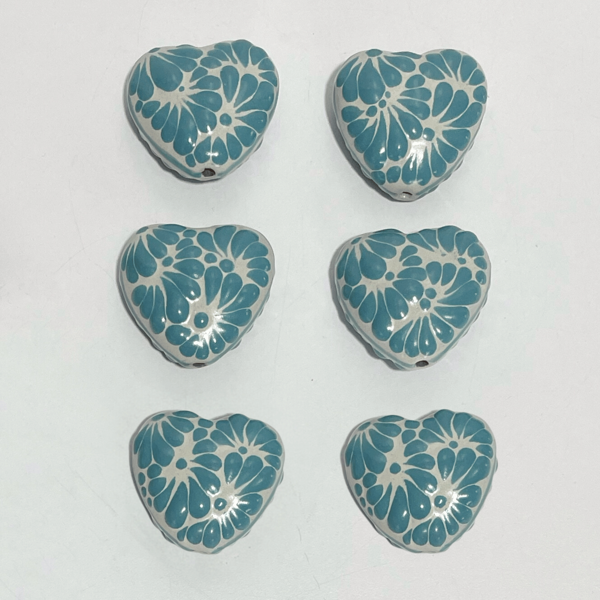 CORAZON TRIDIMENSIONAL INFLADO 4 CM FONDO TRADICIONAL MIK VERDE TURQUESA