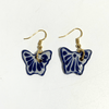 ARETES MARIPOSA FONDO TRADICIONAL DECORADO AZUL COBALTO