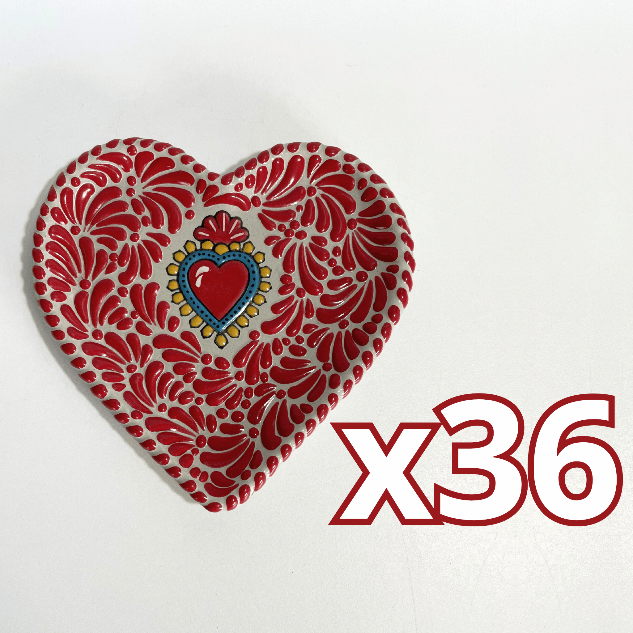 PLATO DE CORAZON 16 CM FONDO TRADICIONAL MIK ROJO SAGRADO CORAZON