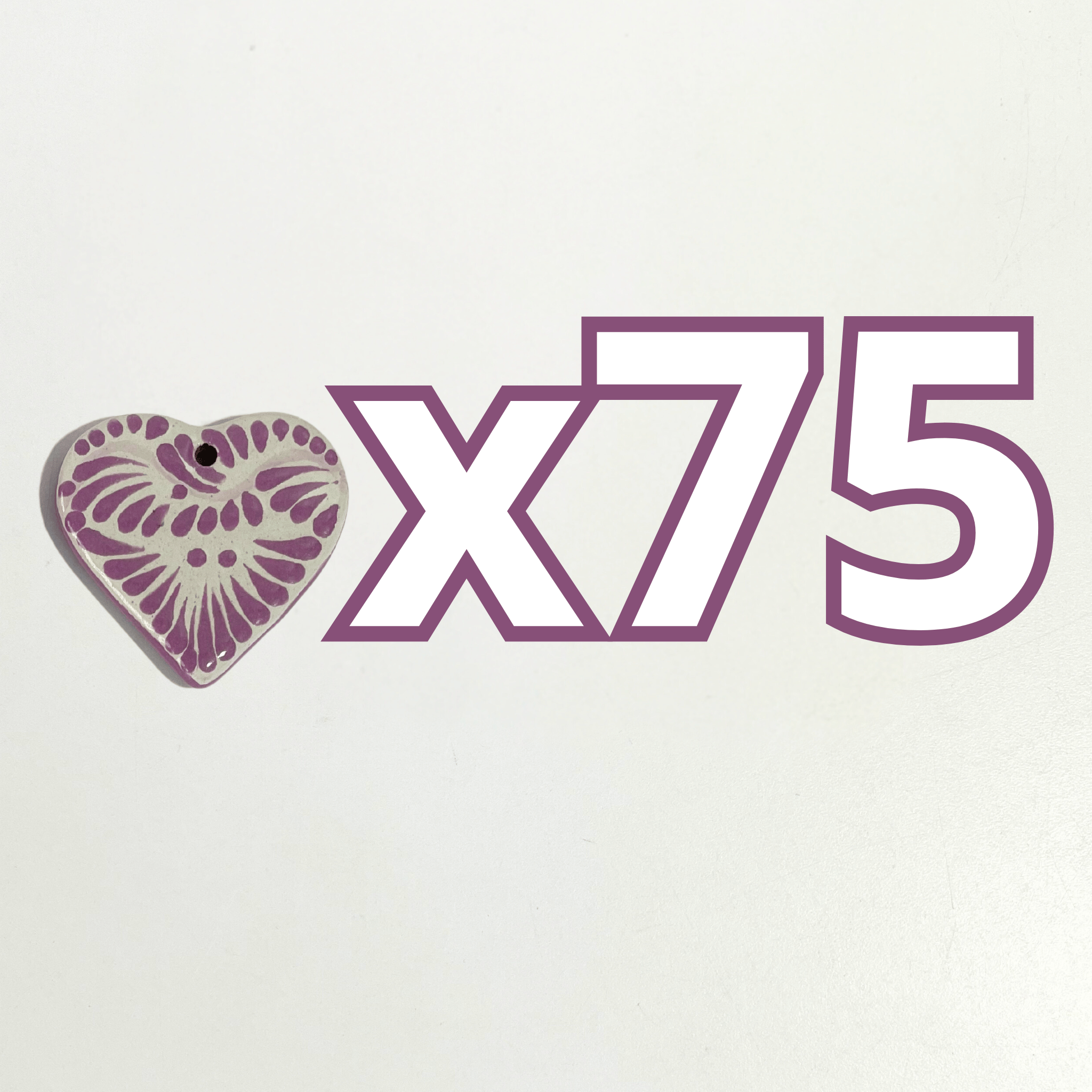 CORAZON PLANO CERRADO 4.5 CM FONDO TRADICIONAL DECORADO MORADO