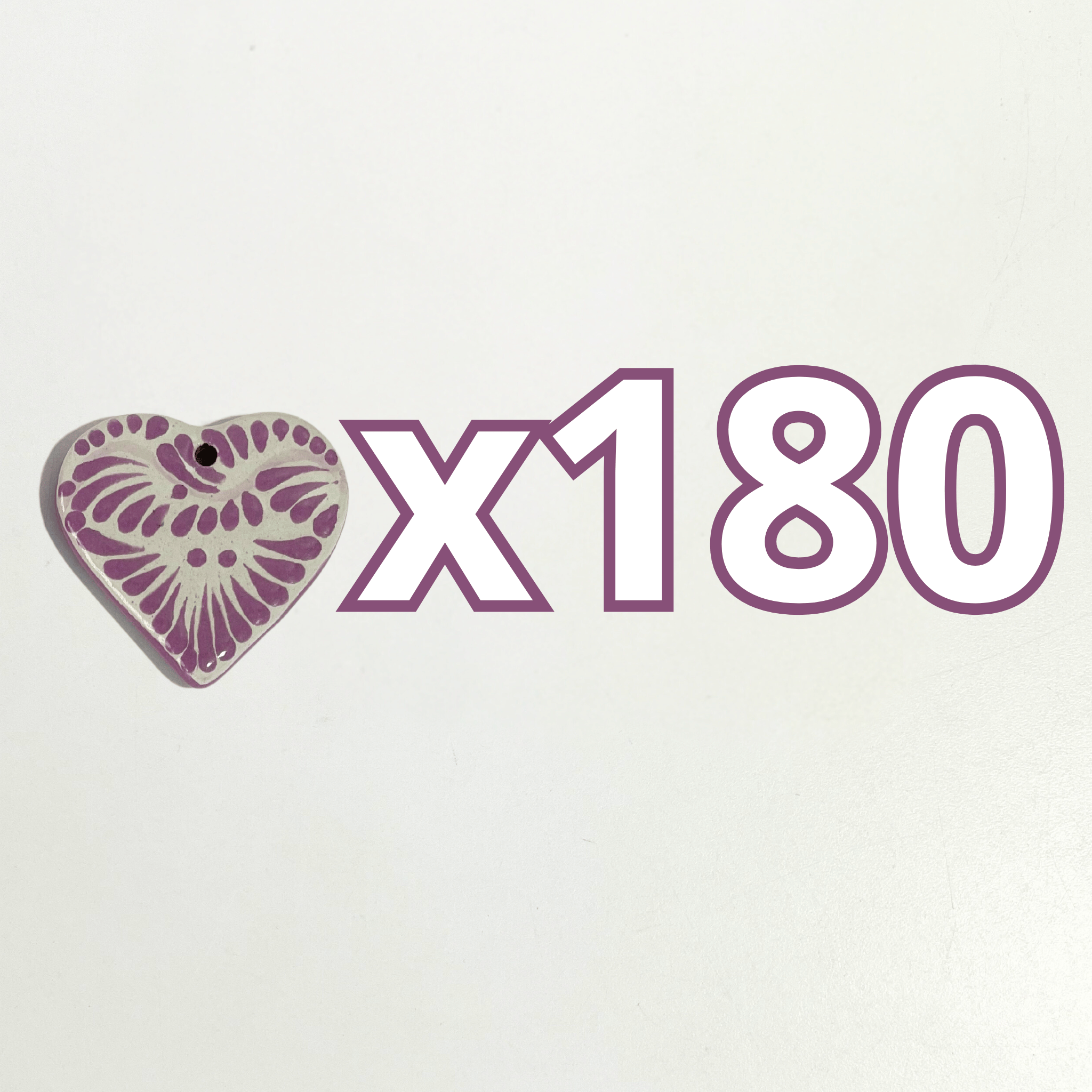 CORAZON PLANO CERRADO 4.5 CM FONDO TRADICIONAL DECORADO MORADO