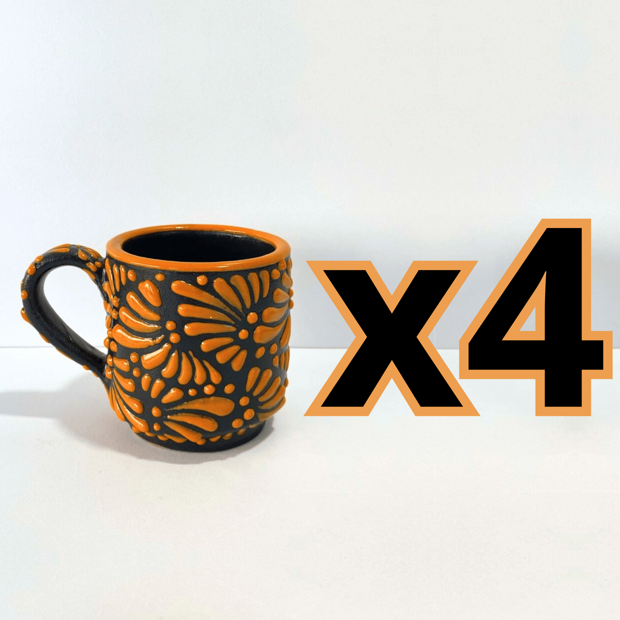 TAZA RECTA ESTANDAR FONDO NEGRO MIK NARANJA