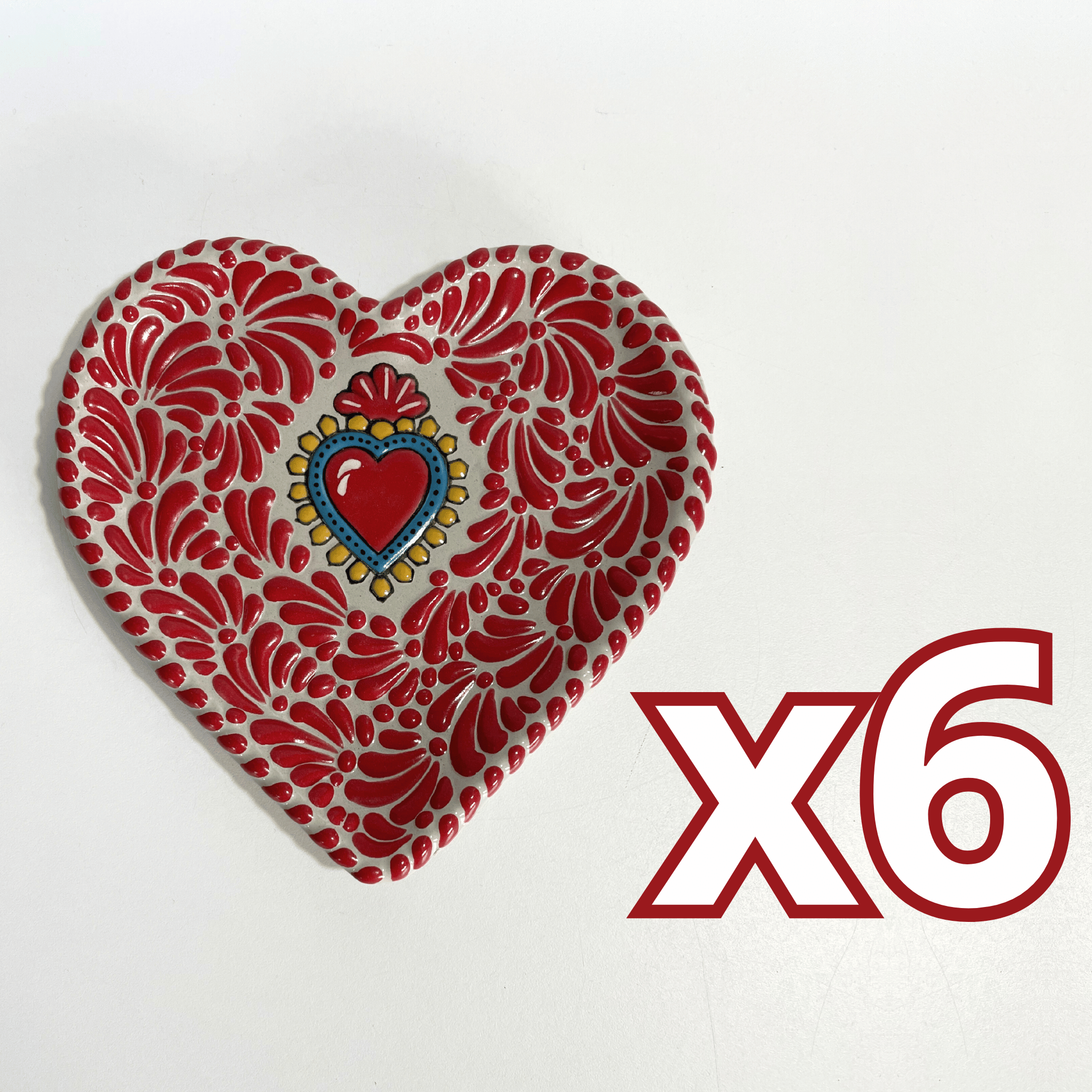 PLATO DE CORAZON 16 CM FONDO TRADICIONAL MIK ROJO SAGRADO CORAZON