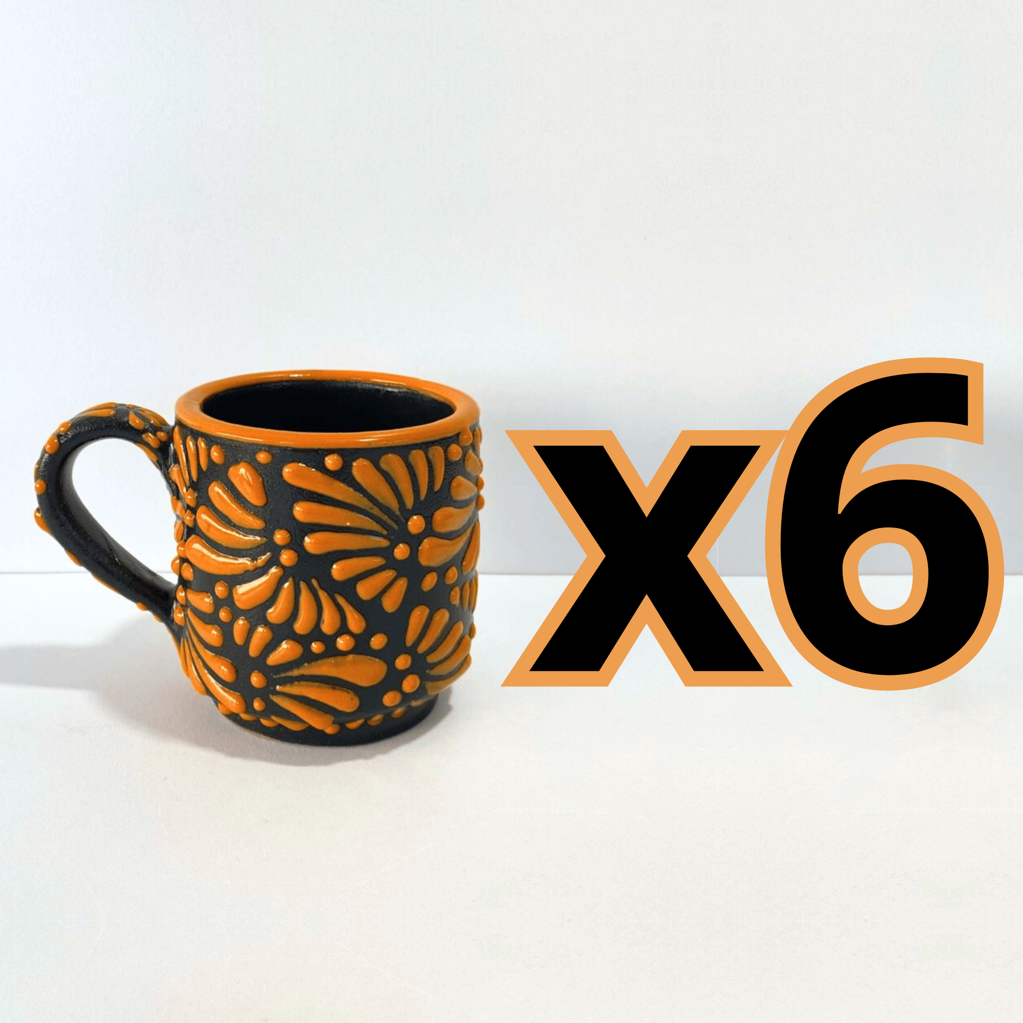 TAZA RECTA ESTANDAR FONDO NEGRO MIK NARANJA