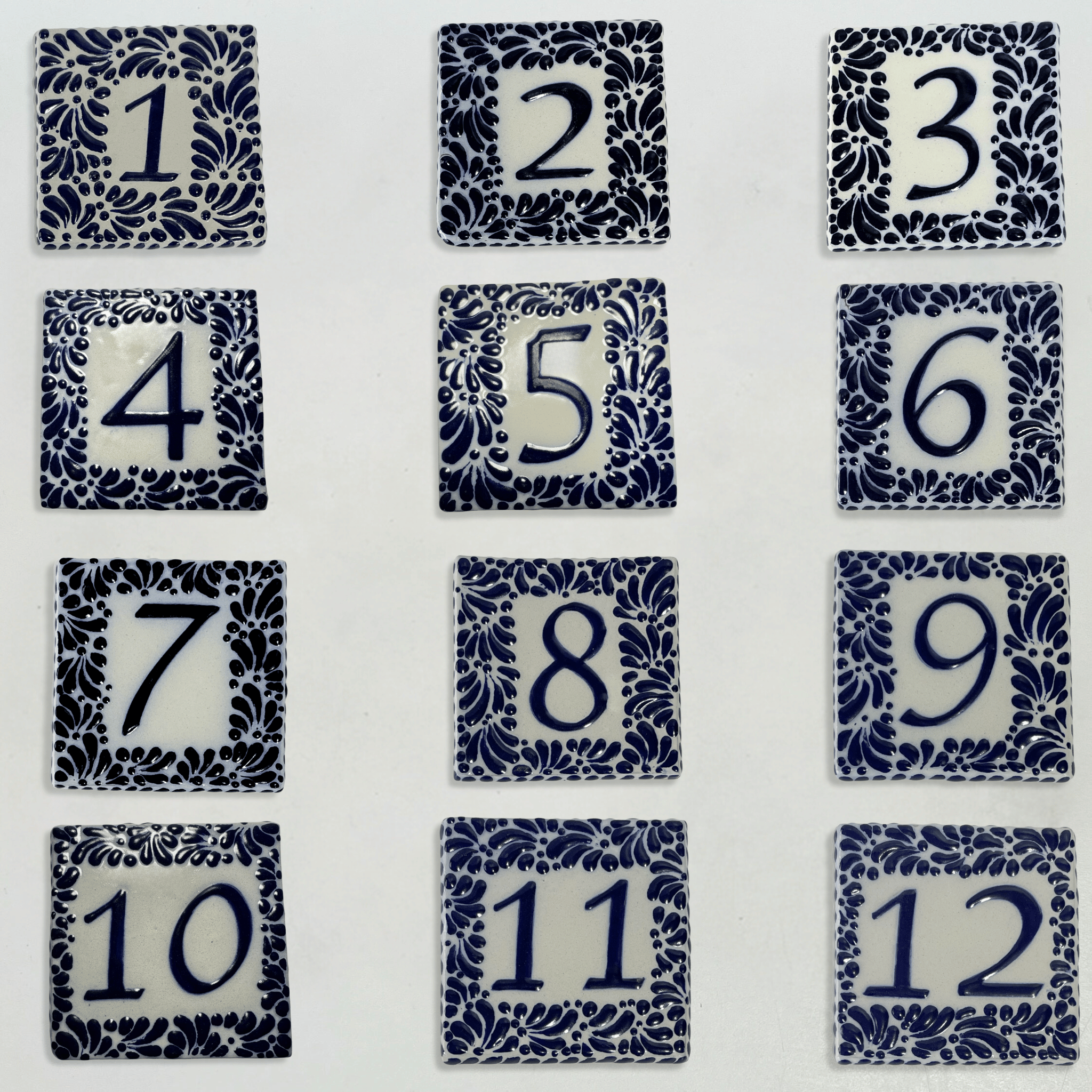 MOSAICOS NUMEROS PARA MESA 10 CM FONDO TRADICIONAL MIK CENEFA AZUL COBALTO