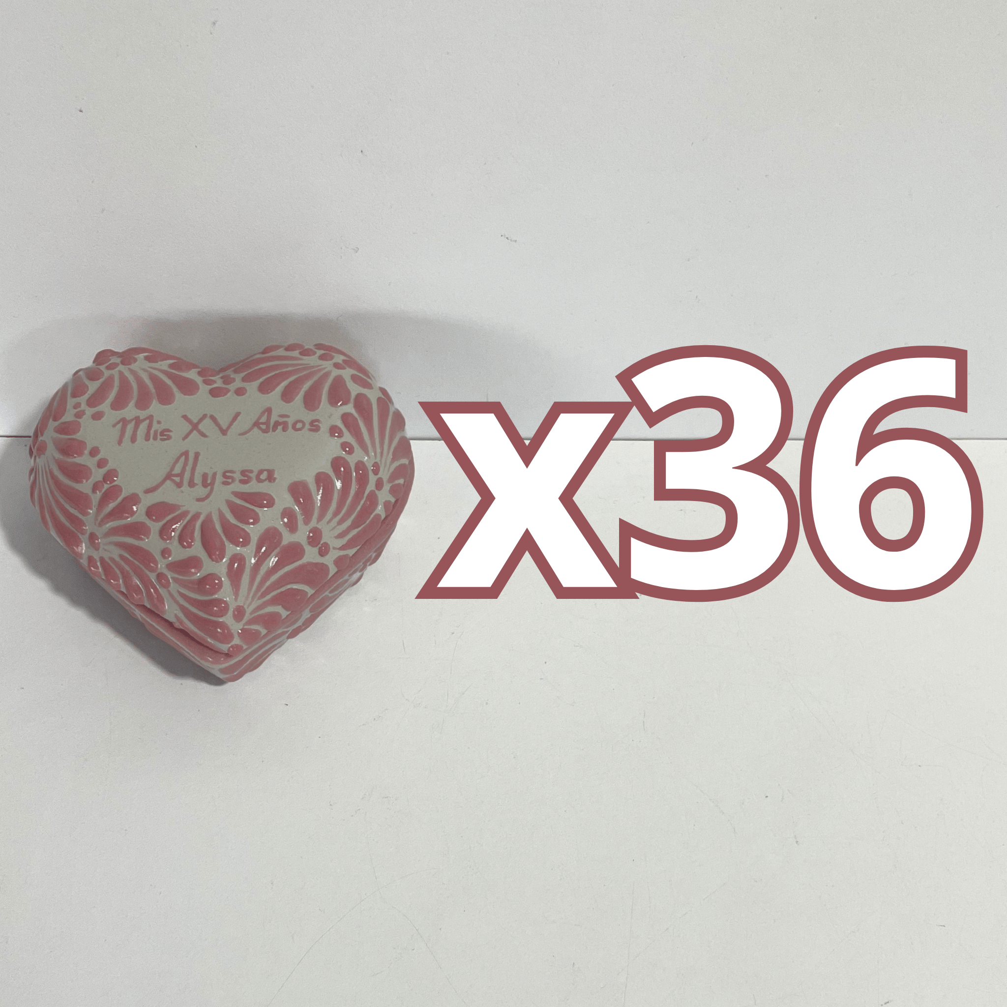 ALHAJERO GRANDE PERSONALIZADO FORMA DE CORAZON FONDO TRADICIONAL MIK ROSA