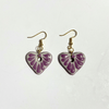 ARETES CORAZON PLANO CERRADO FONDO TRADICIONAL DECORADO MORADO