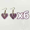 ARETES CORAZON PLANO CERRADO FONDO TRADICIONAL DECORADO MORADO