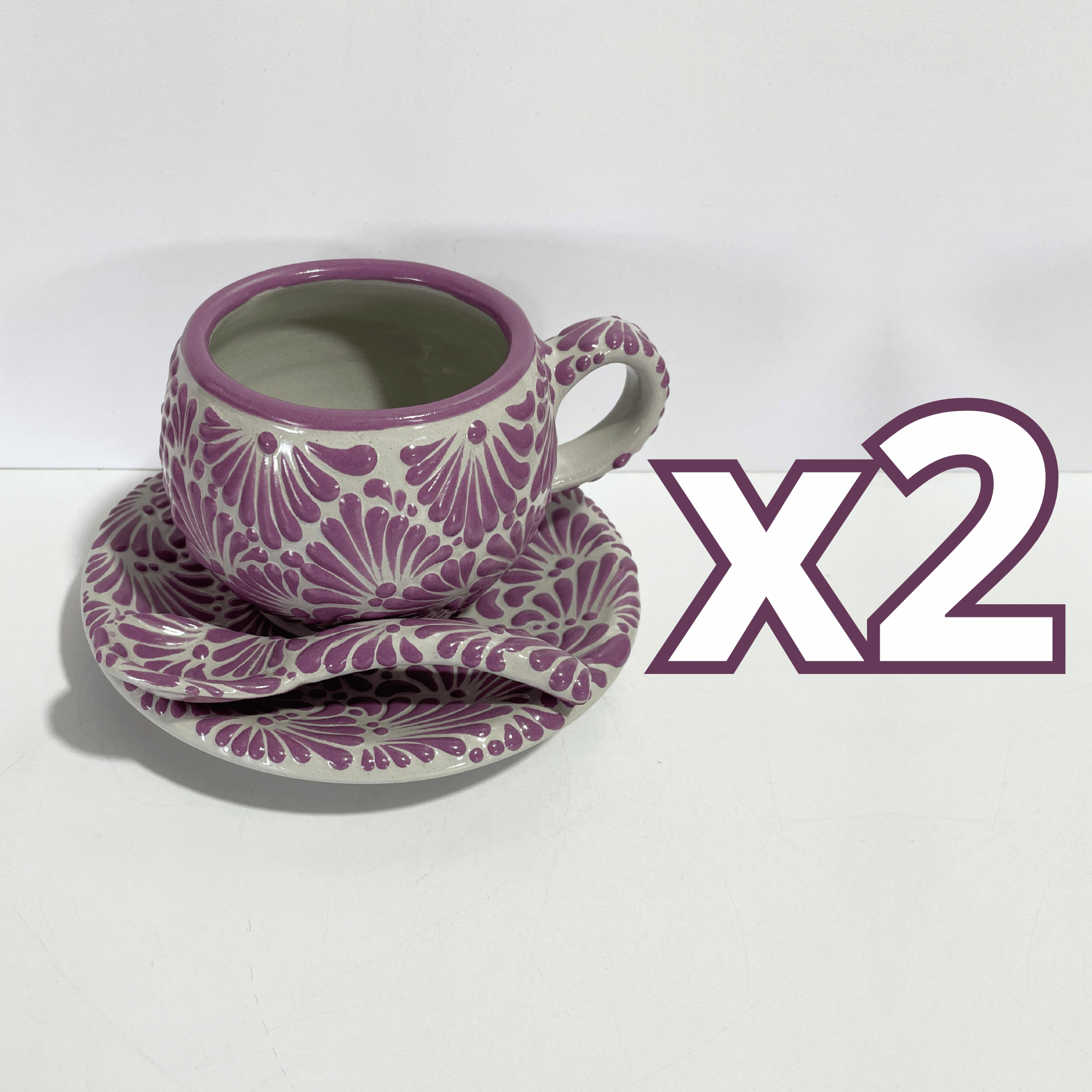 SET 3 PIEZAS CHOCOLATERA GRANDE FONDO TRADICIONAL MIK MORADO