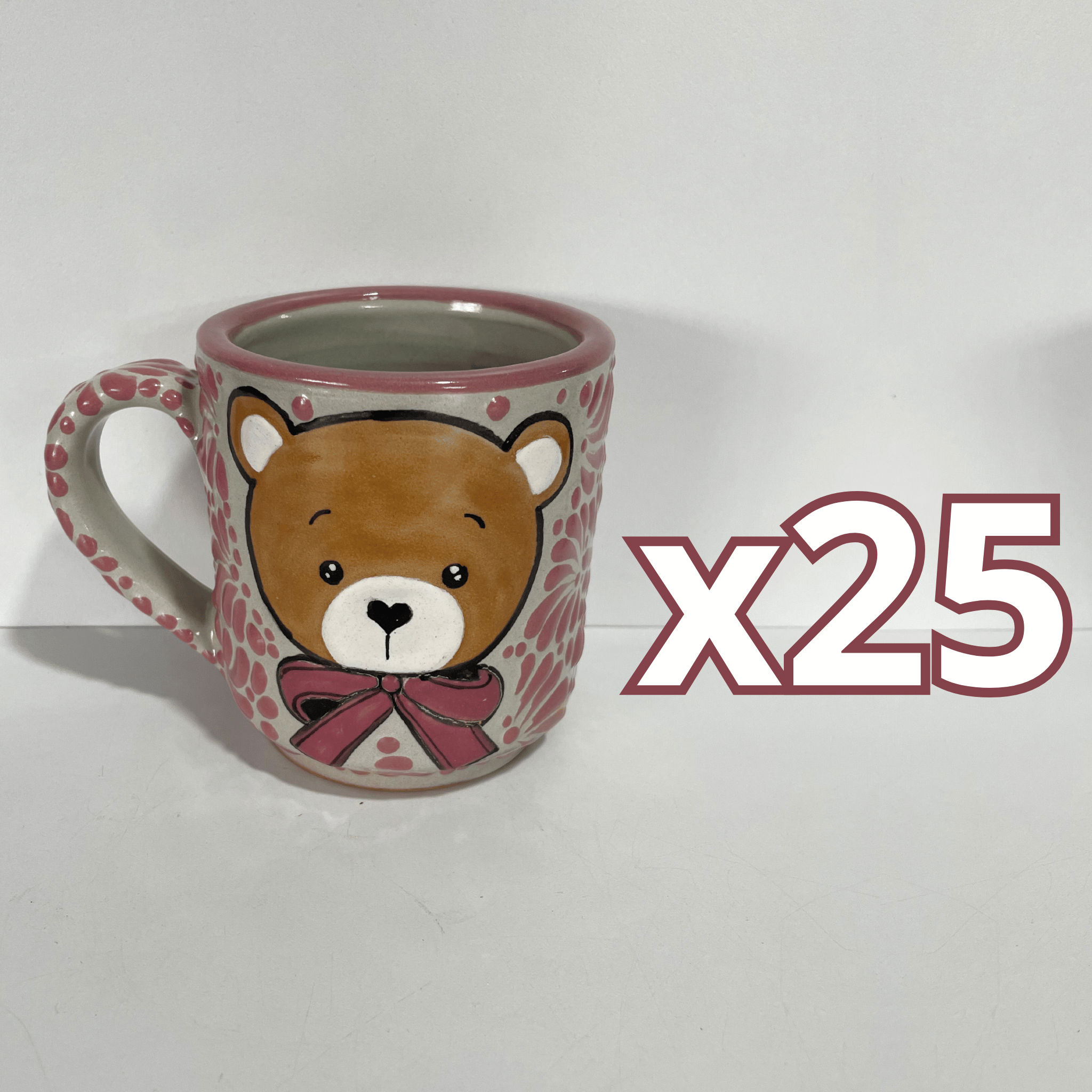 TAZA RECTA ESTANDAR FONDO TRADICIONAL MIK ROSA OSITO MOÑO