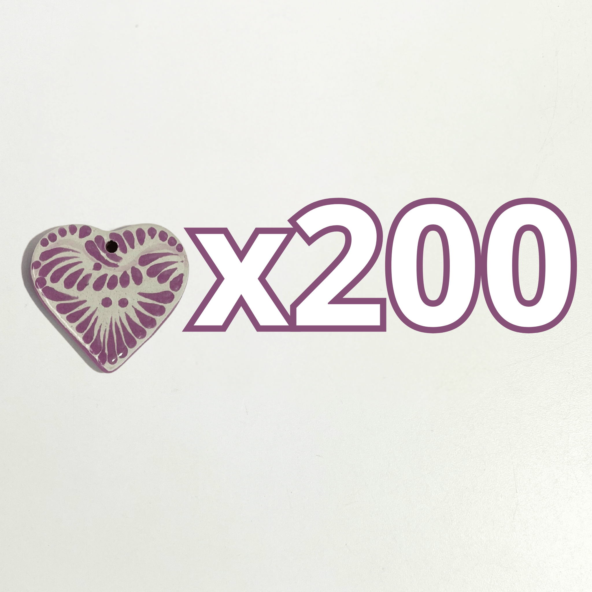 CORAZON PLANO CERRADO 4.5 CM FONDO TRADICIONAL DECORADO MORADO